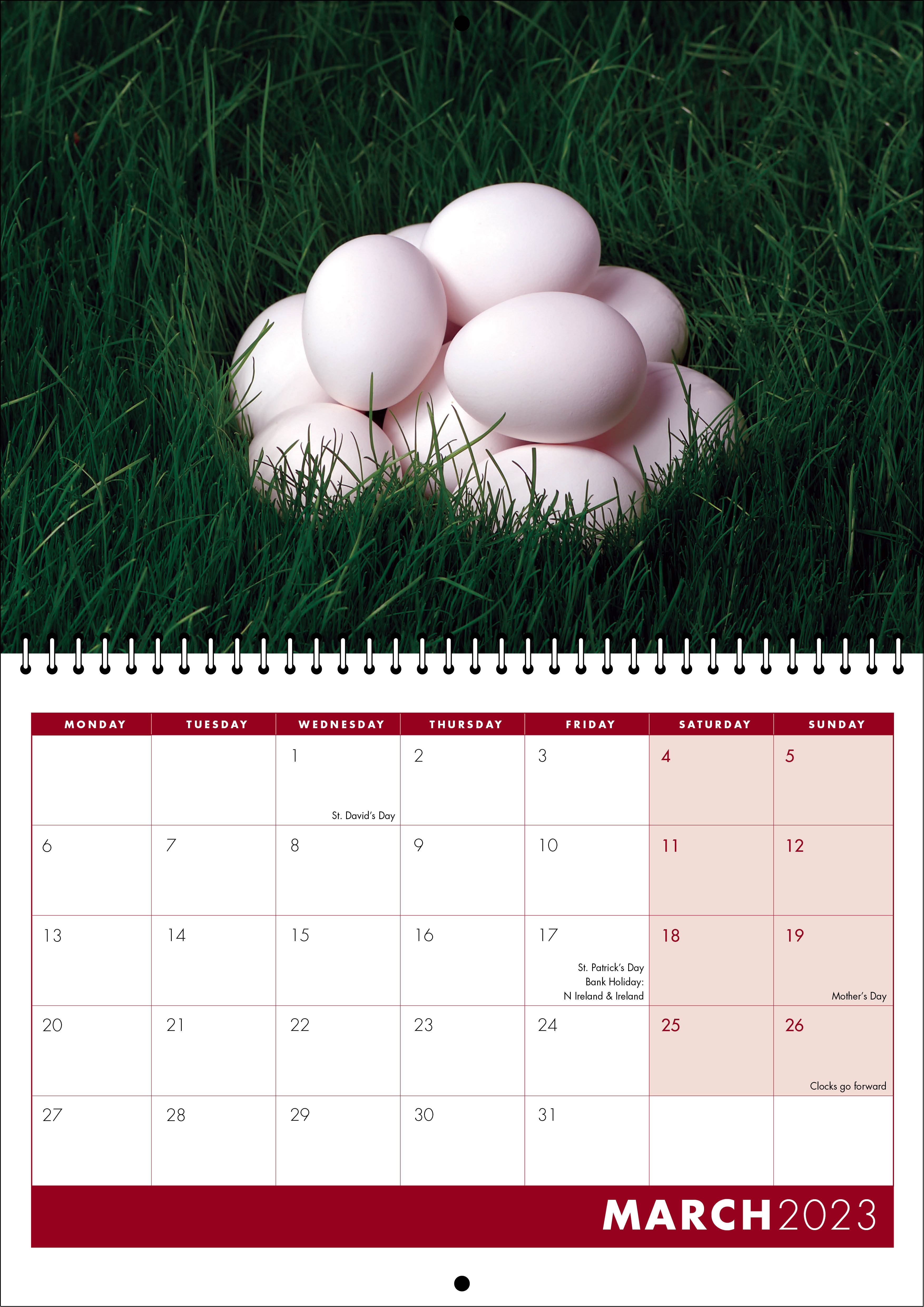 Picture of Spiral Booklet Calendar F03 Burgundy