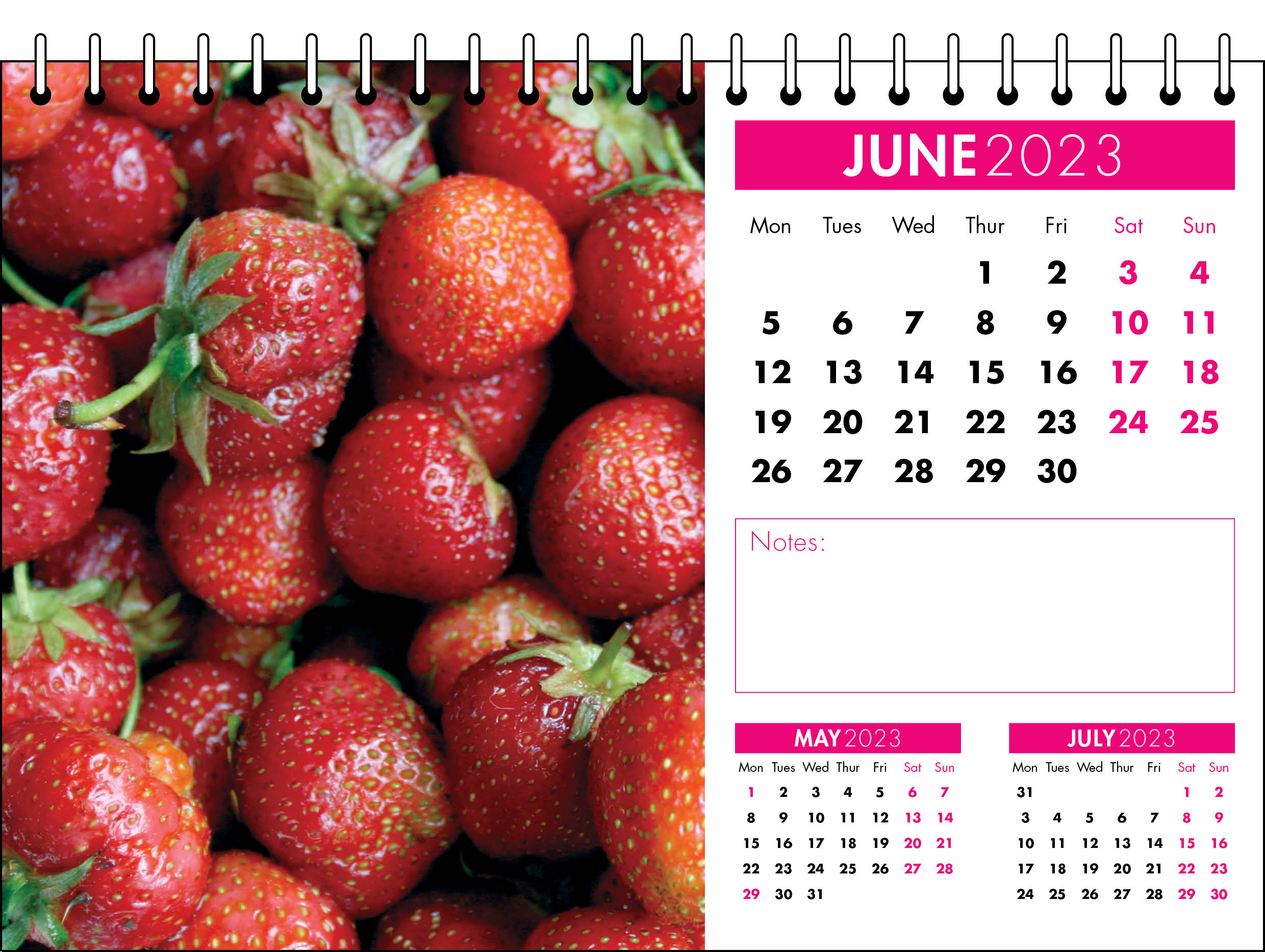 Picture of Desk Calendar D01 Hot Pink