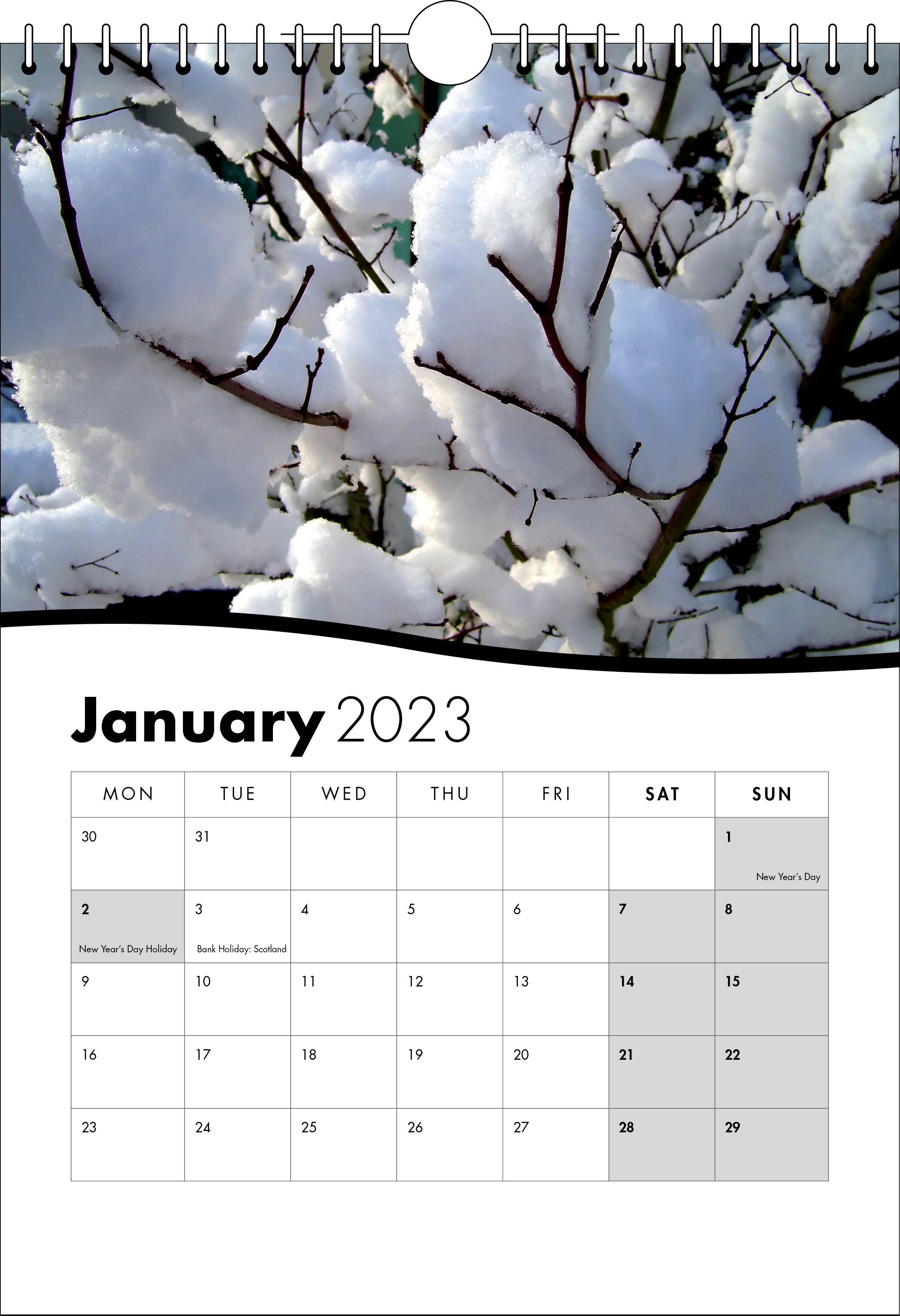 Picture of Spiral Calendar S01 Black