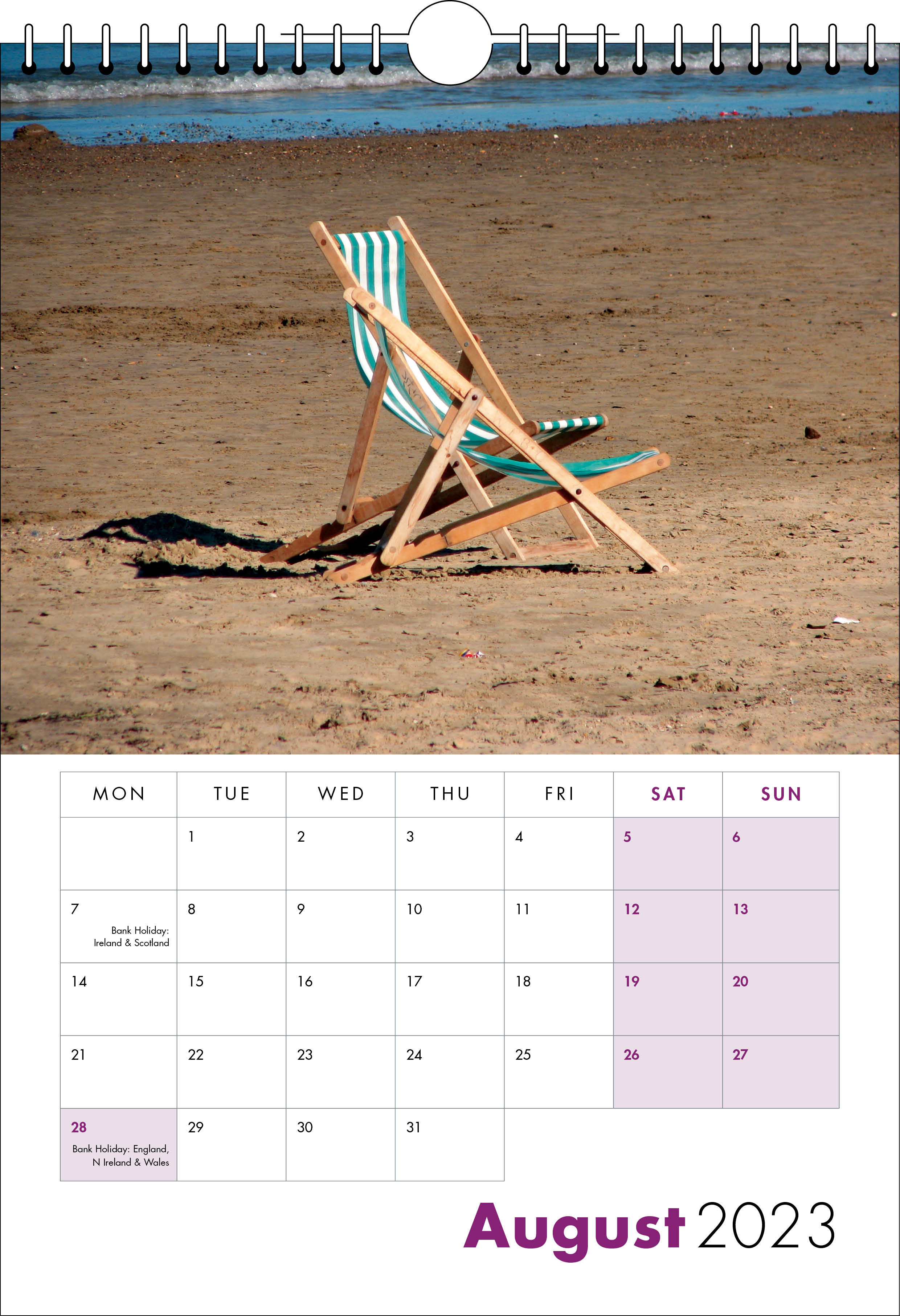 Picture of Spiral Calendar S13 Purple