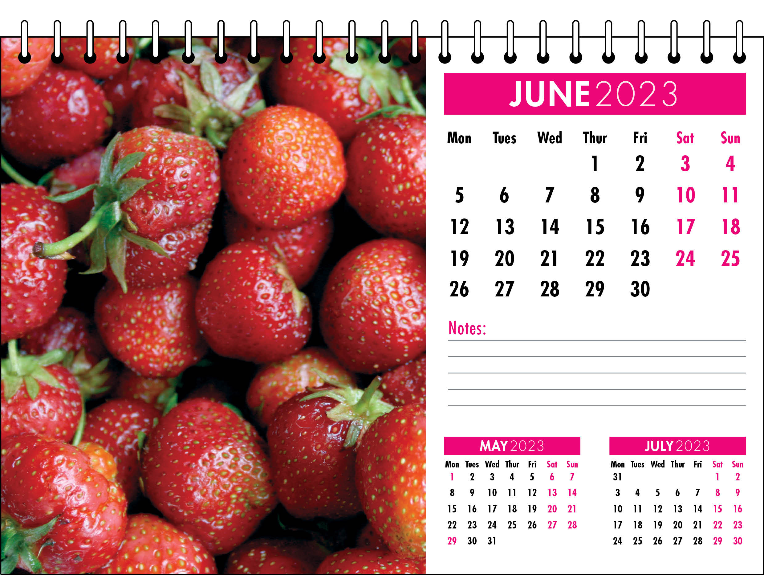 Picture of Desk Calendar D09 Hot Pink