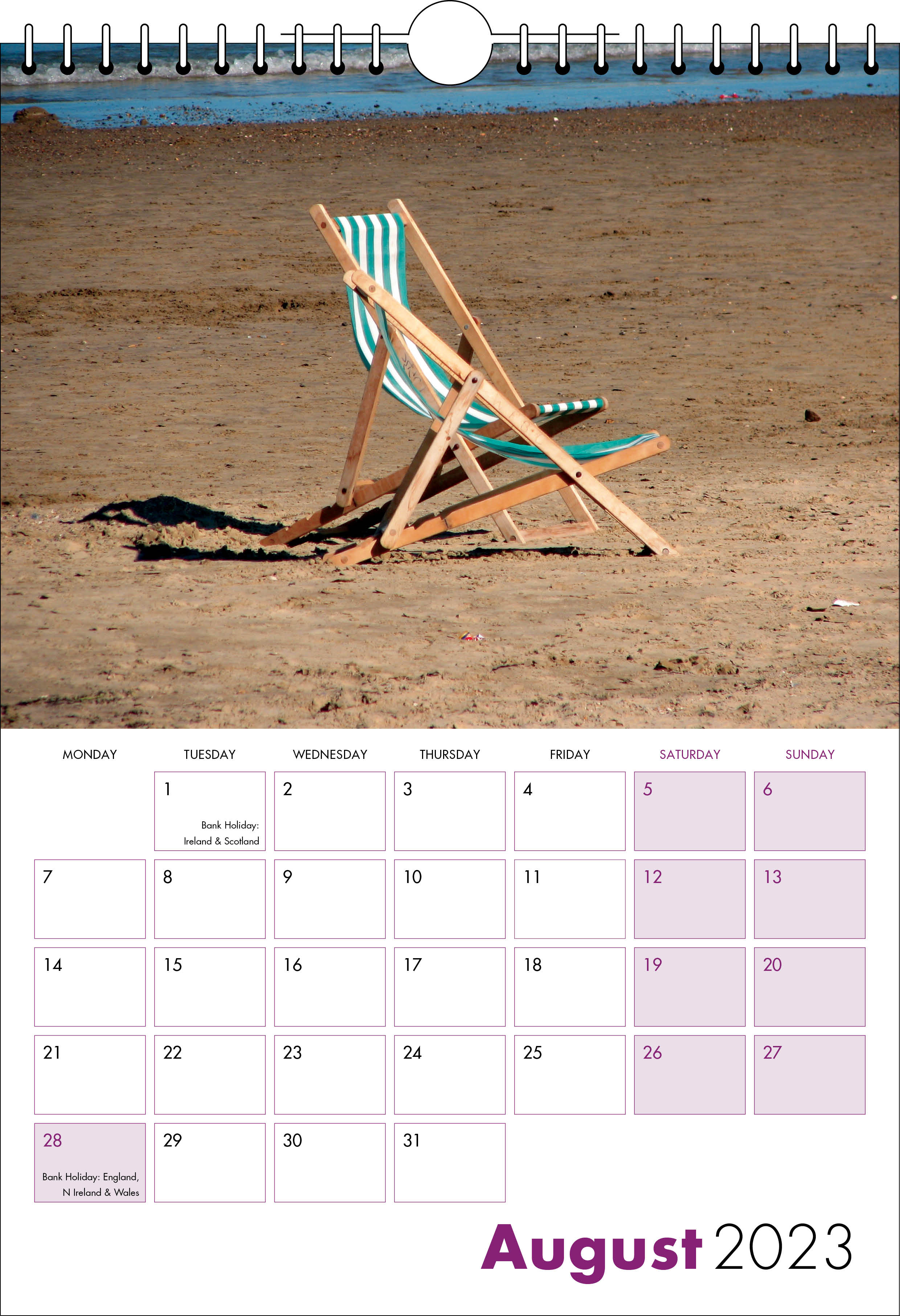 Picture of Spiral Calendar S11 Purple
