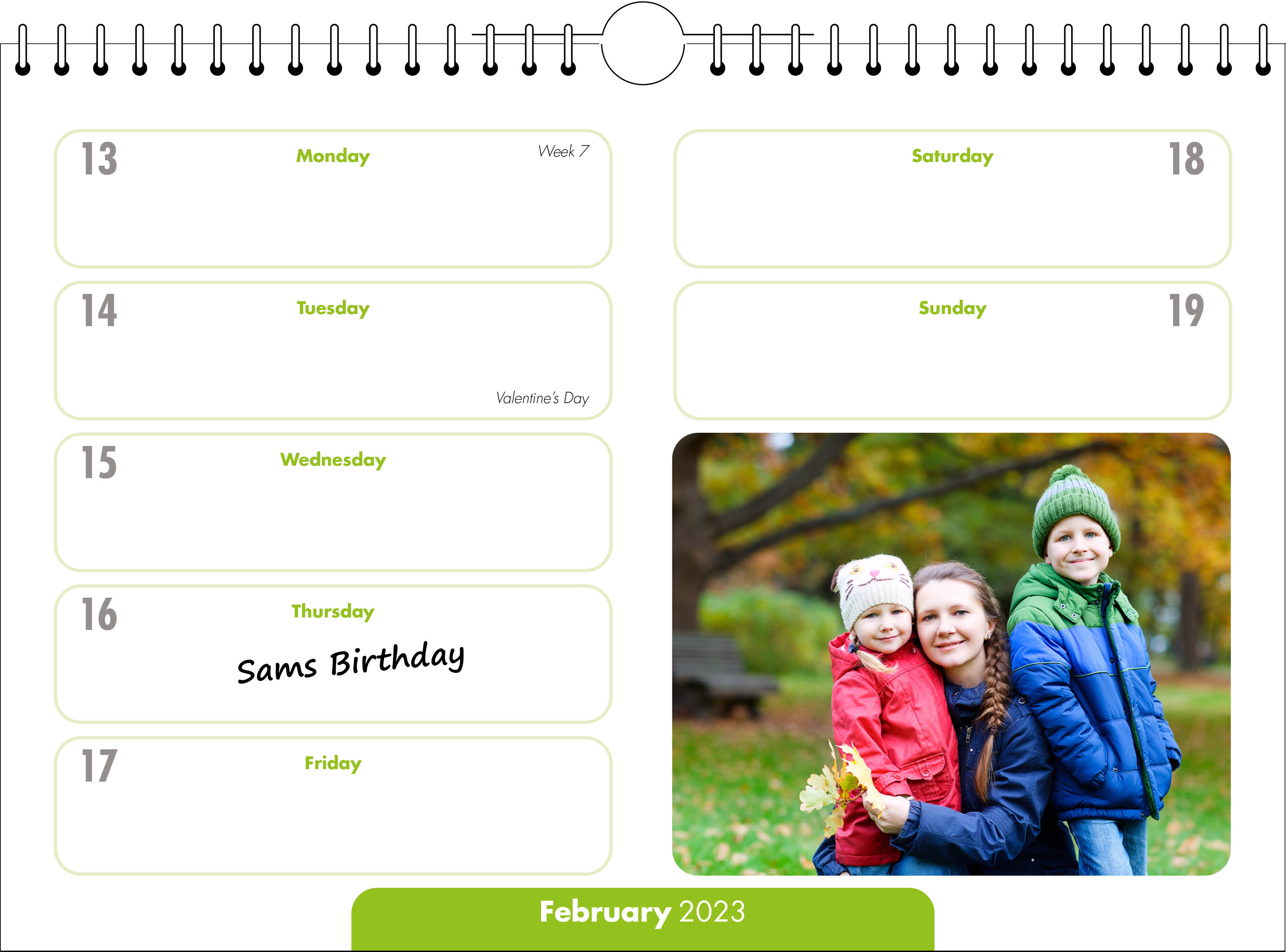 Picture of Memory Calendar M02 Green