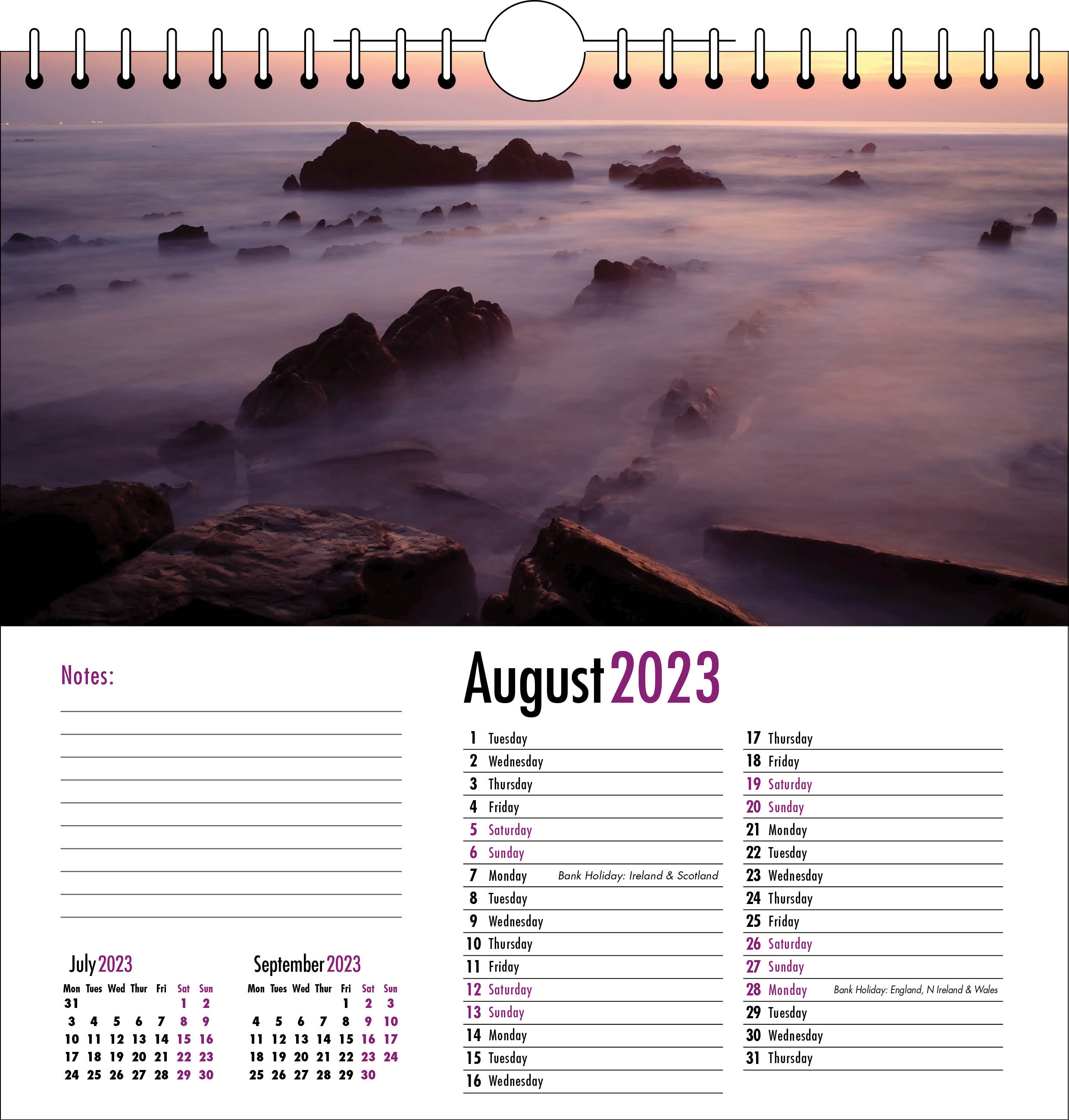 Picture of Spiral Calendar Q04 Purple