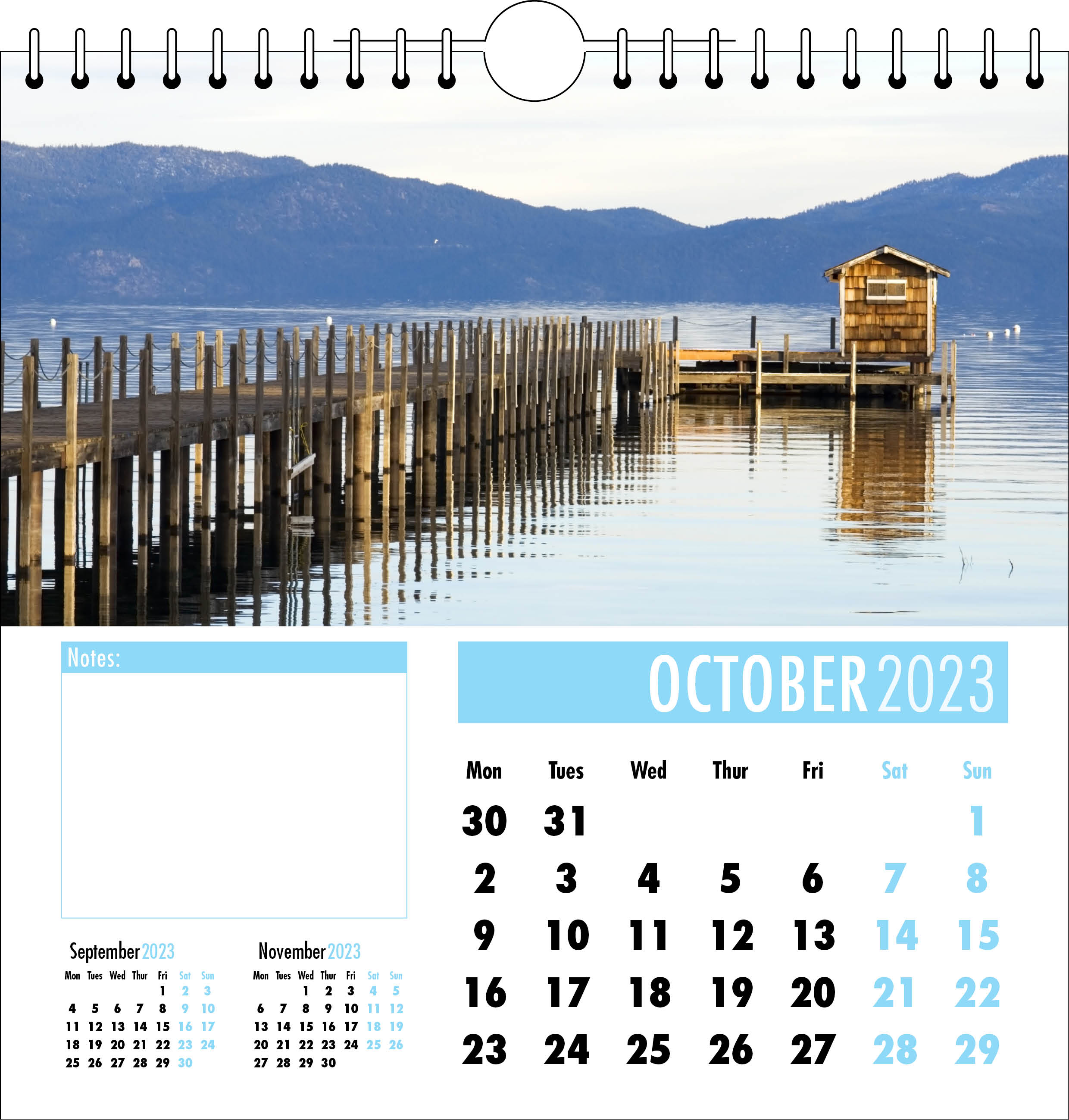 Picture of Spiral Calendar Q06 Sky Blue