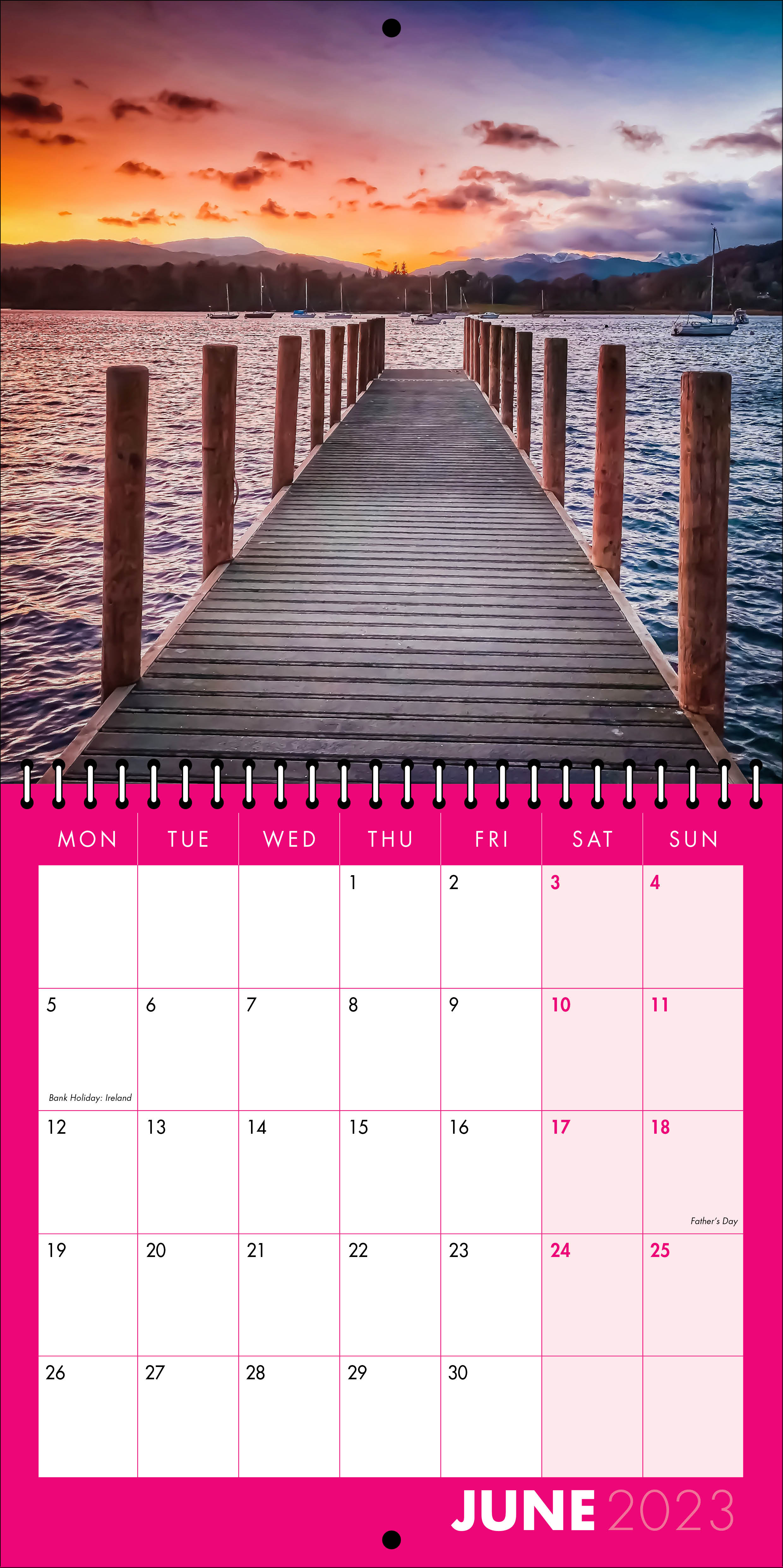Picture of Square Spiral Booklet Calendar QF05 Hot Pink