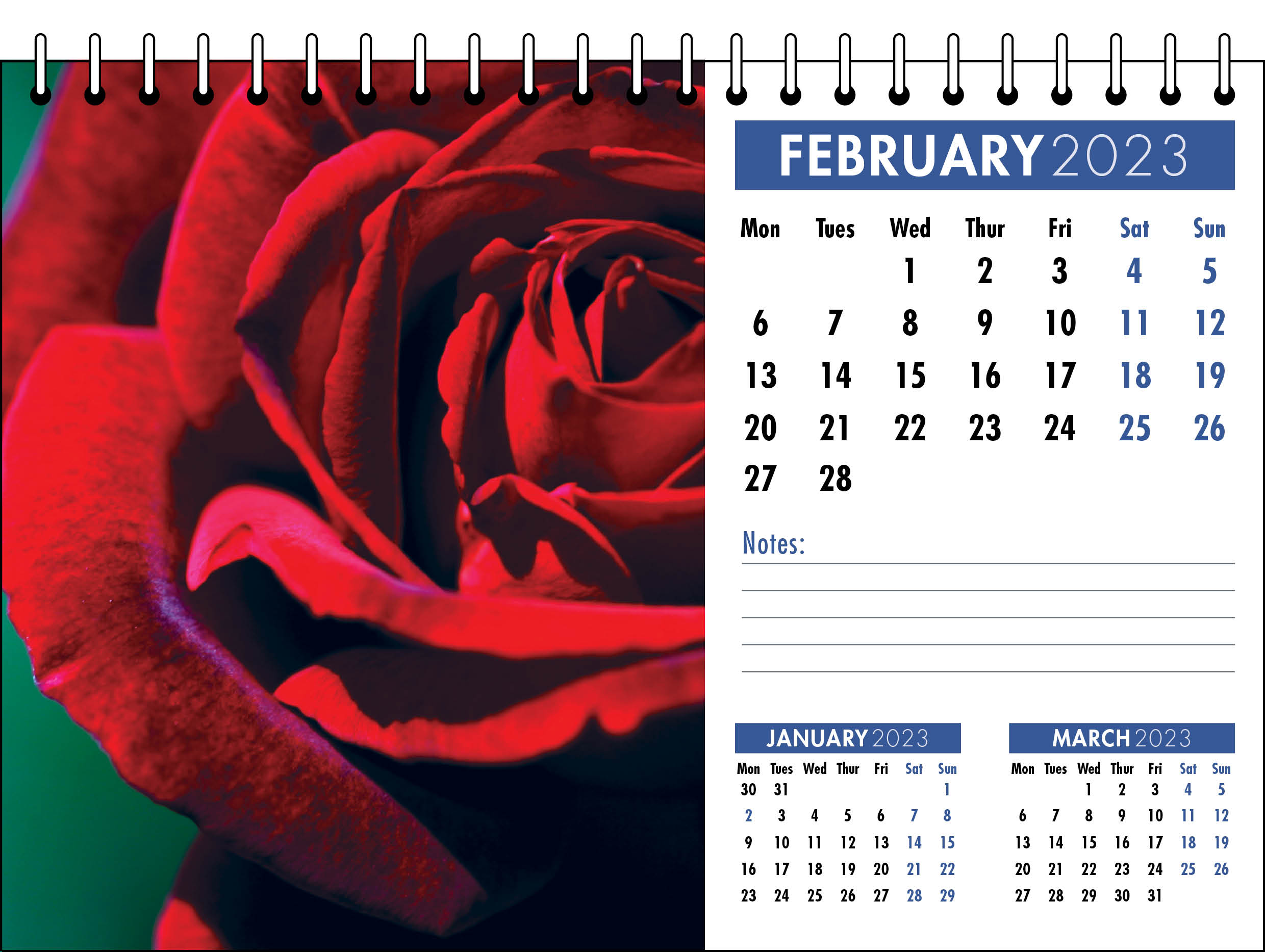 Picture of Desk Calendar D09 Blue