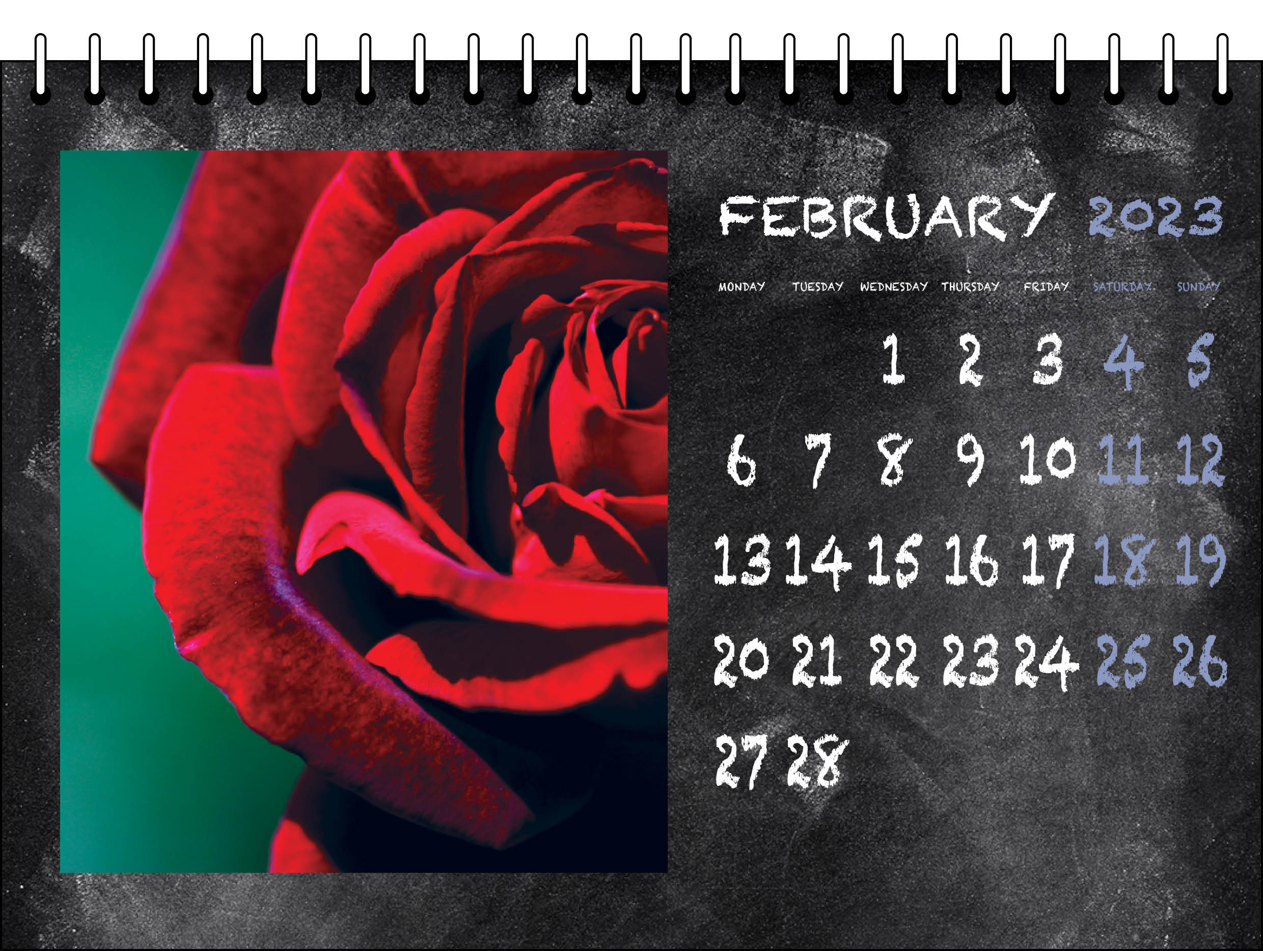 Picture of Desk Calendar D16 Blue