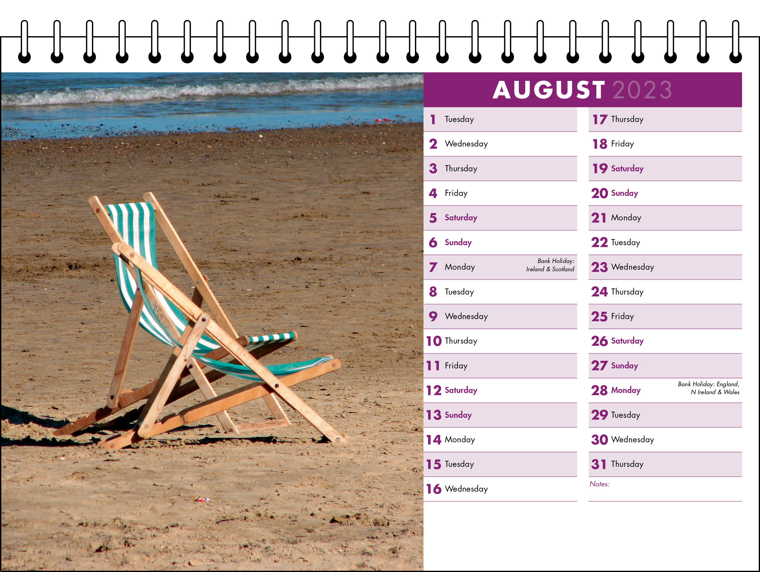 Picture of Desk Calendar D07 Purple
