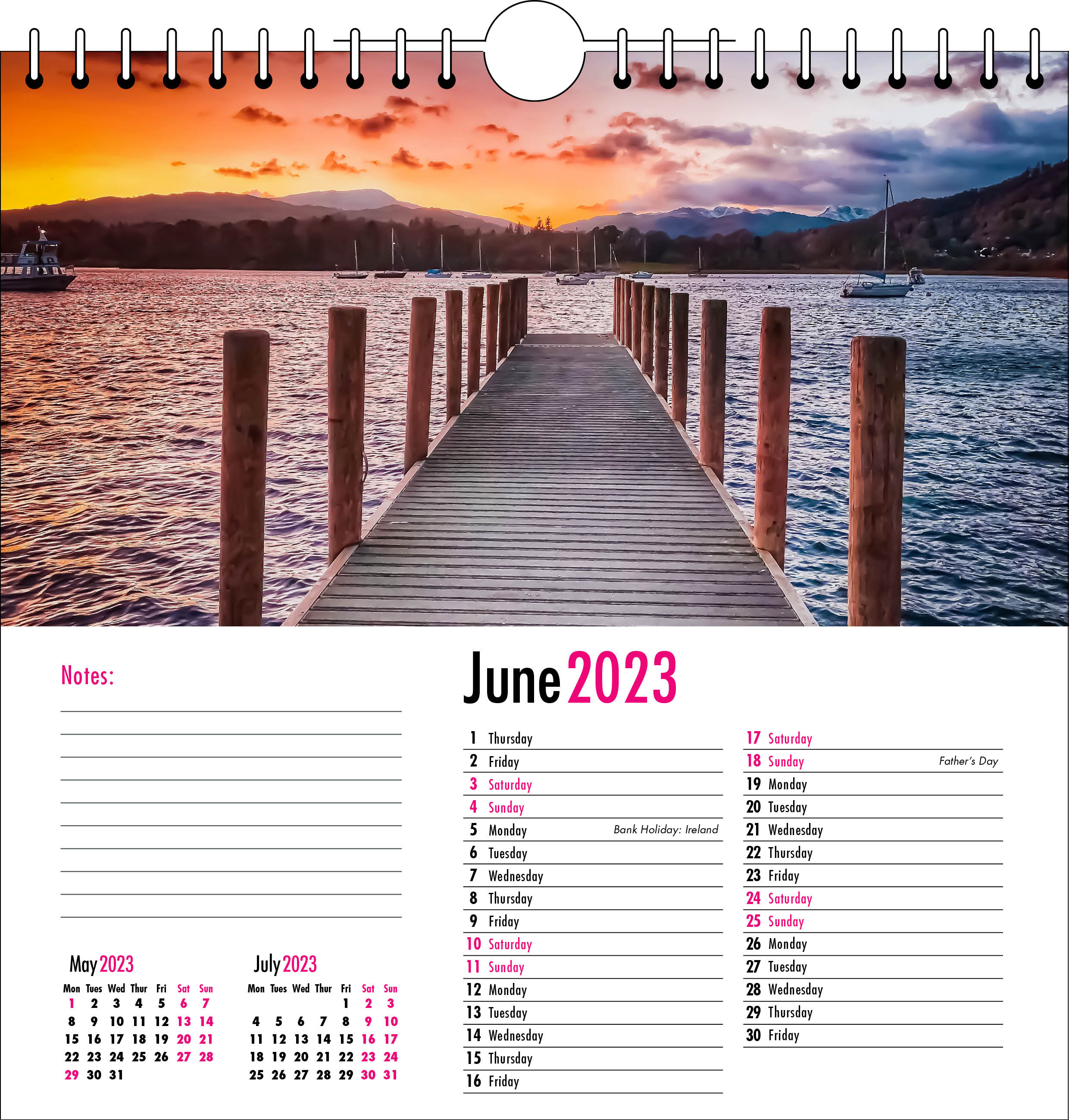 Picture of Spiral Calendar Q04 Hot Pink