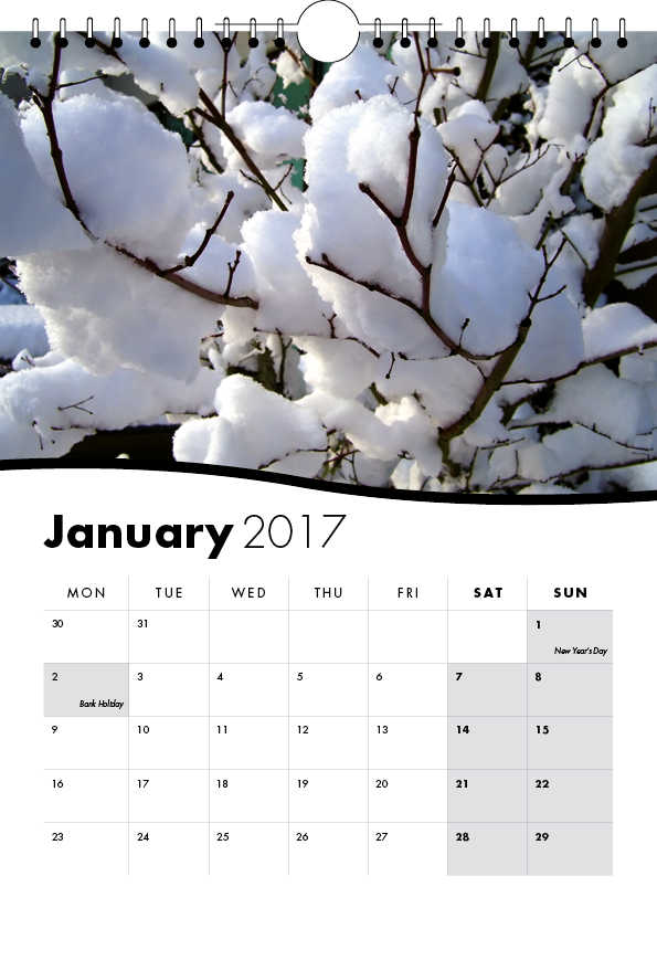 Picture of Upload own Artwork Blank Spiral Calendar