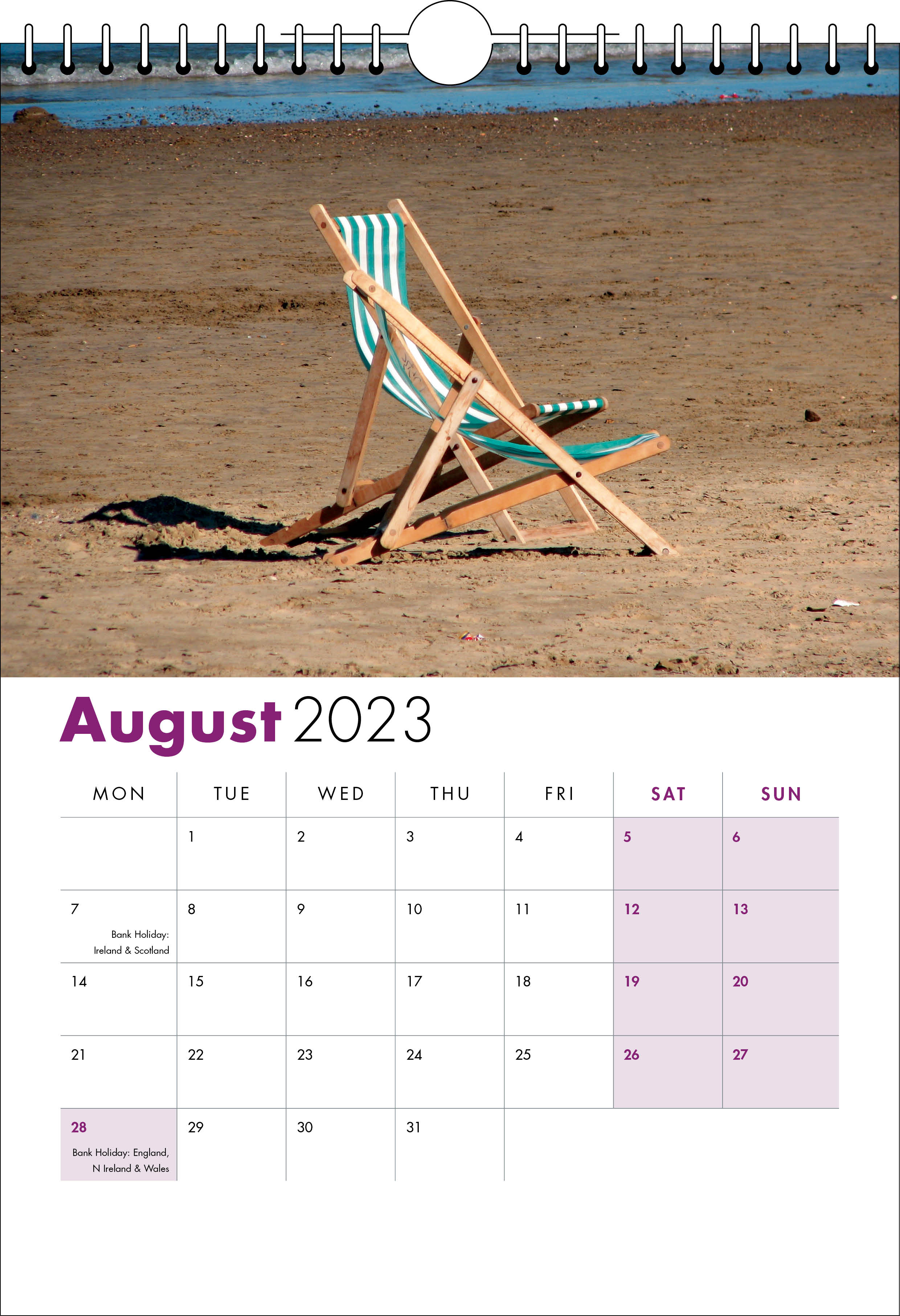 Picture of Spiral Calendar S07 Purple