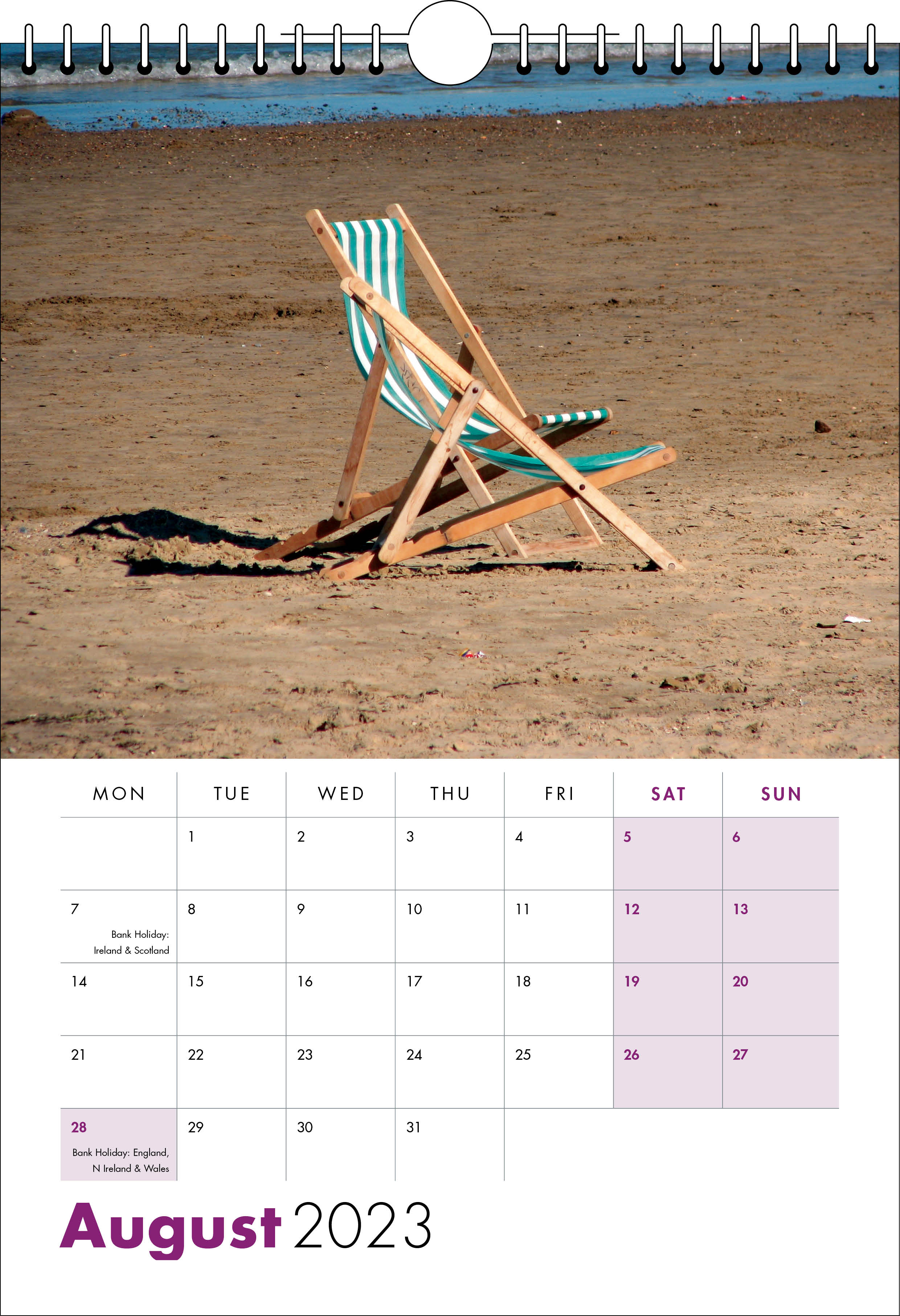 Picture of Spiral Calendar S23 Purple