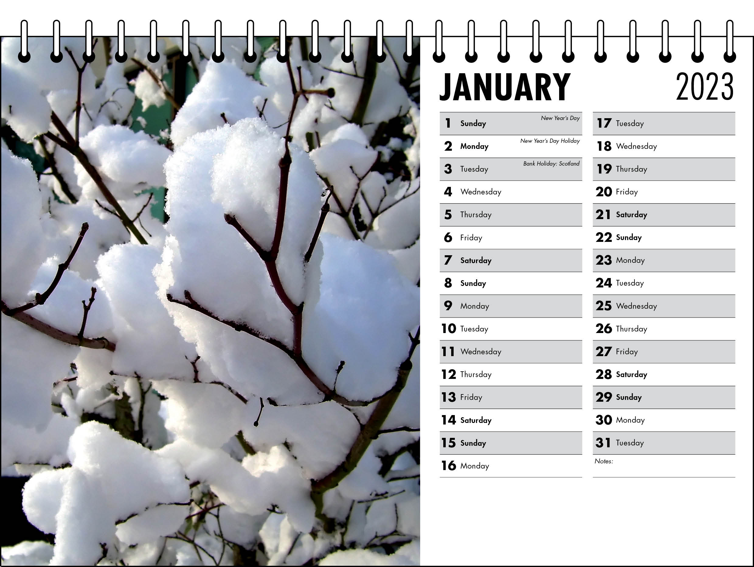Picture of Desk Calendar D05 Black