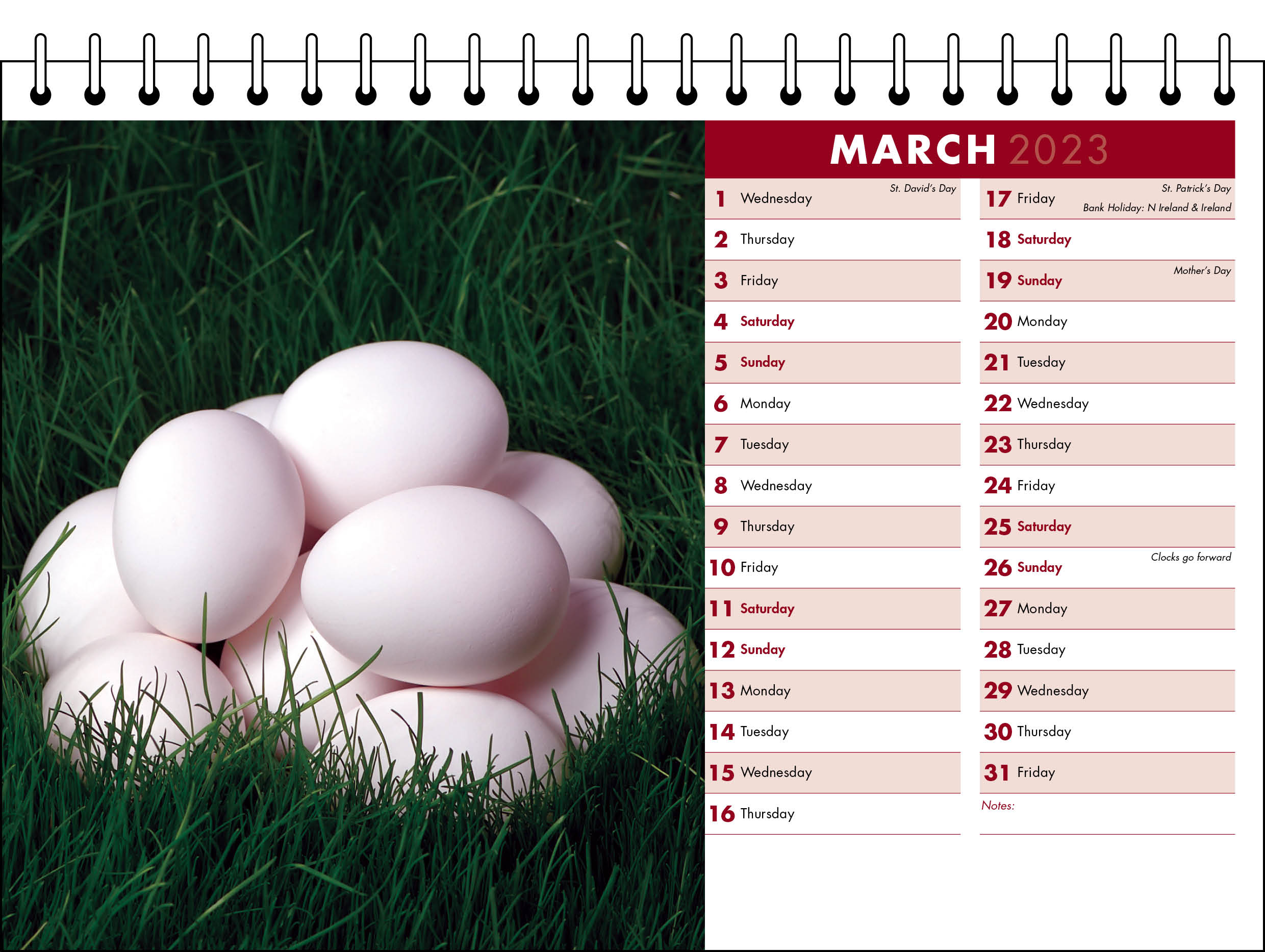 Picture of Desk Calendar D07 Burgundy