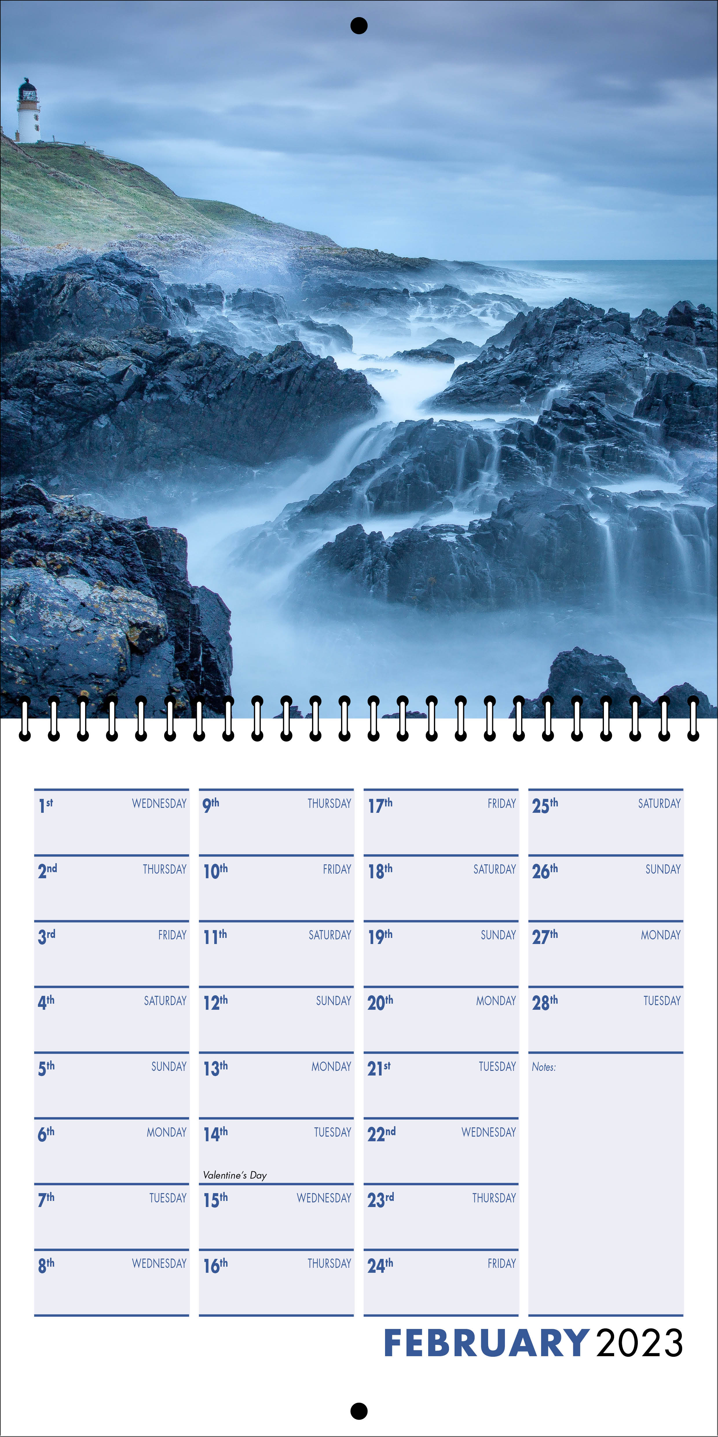Picture of Square Spiral Booklet Calendar QF04 Blue