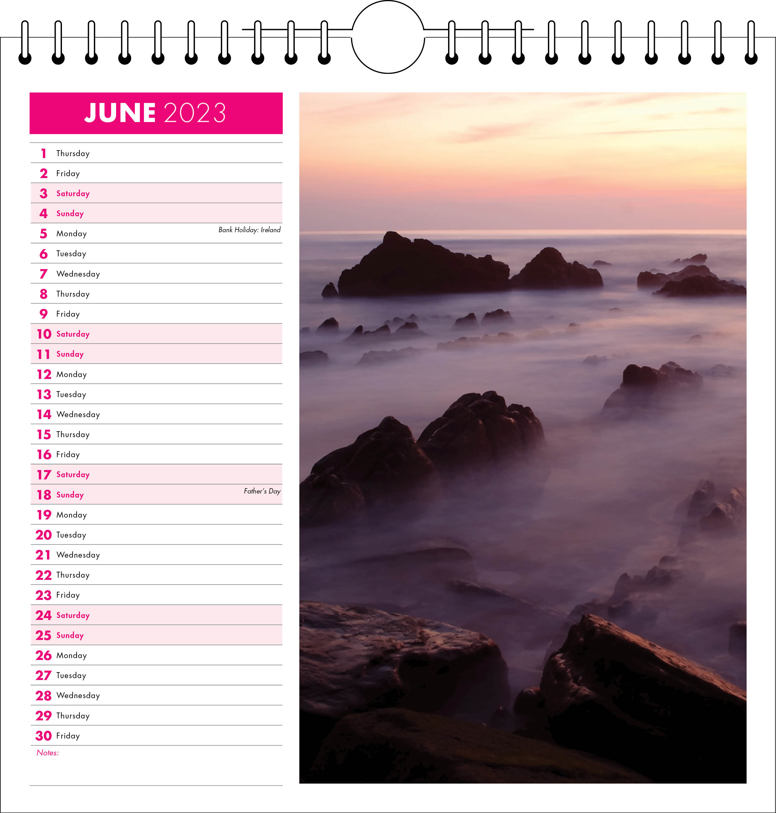 Picture of Spiral Calendar Q22 Hot Pink