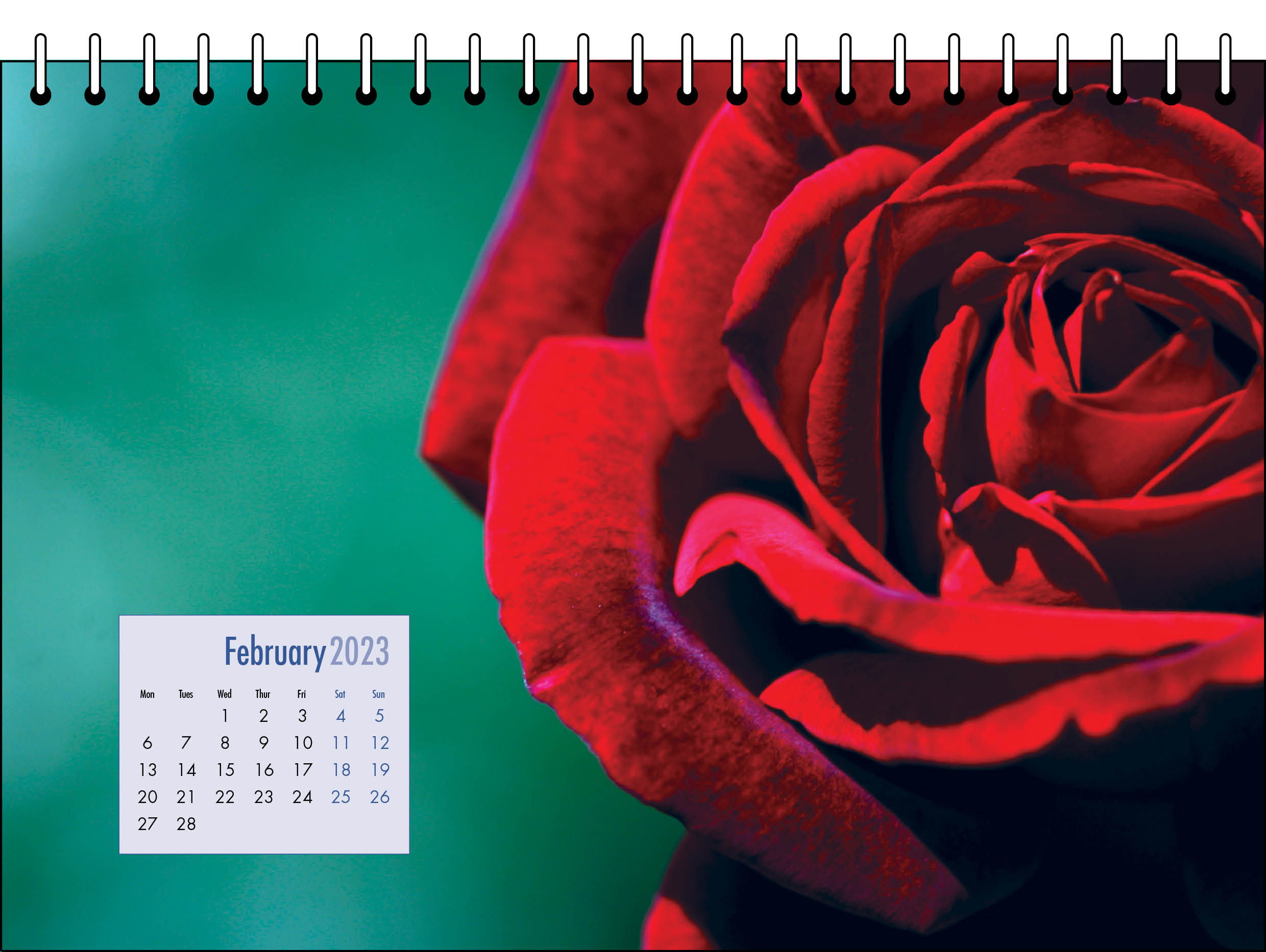 Picture of Desk Calendar D12 Blue