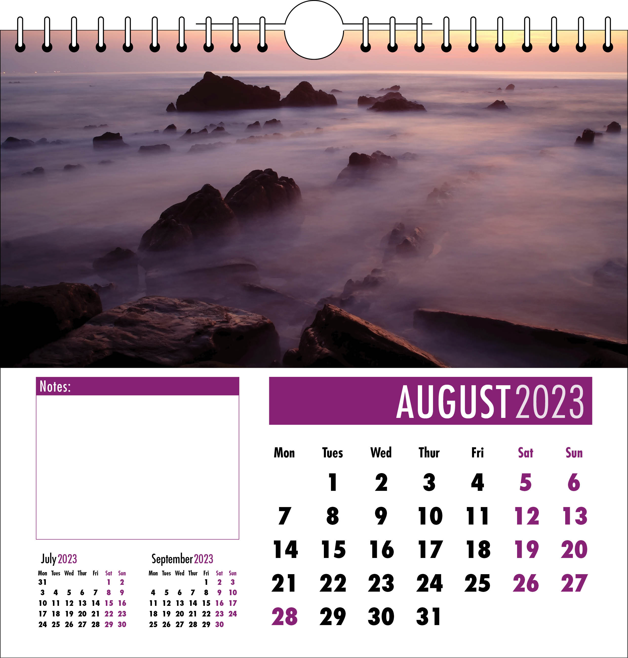 Picture of Spiral Calendar Q06 Purple
