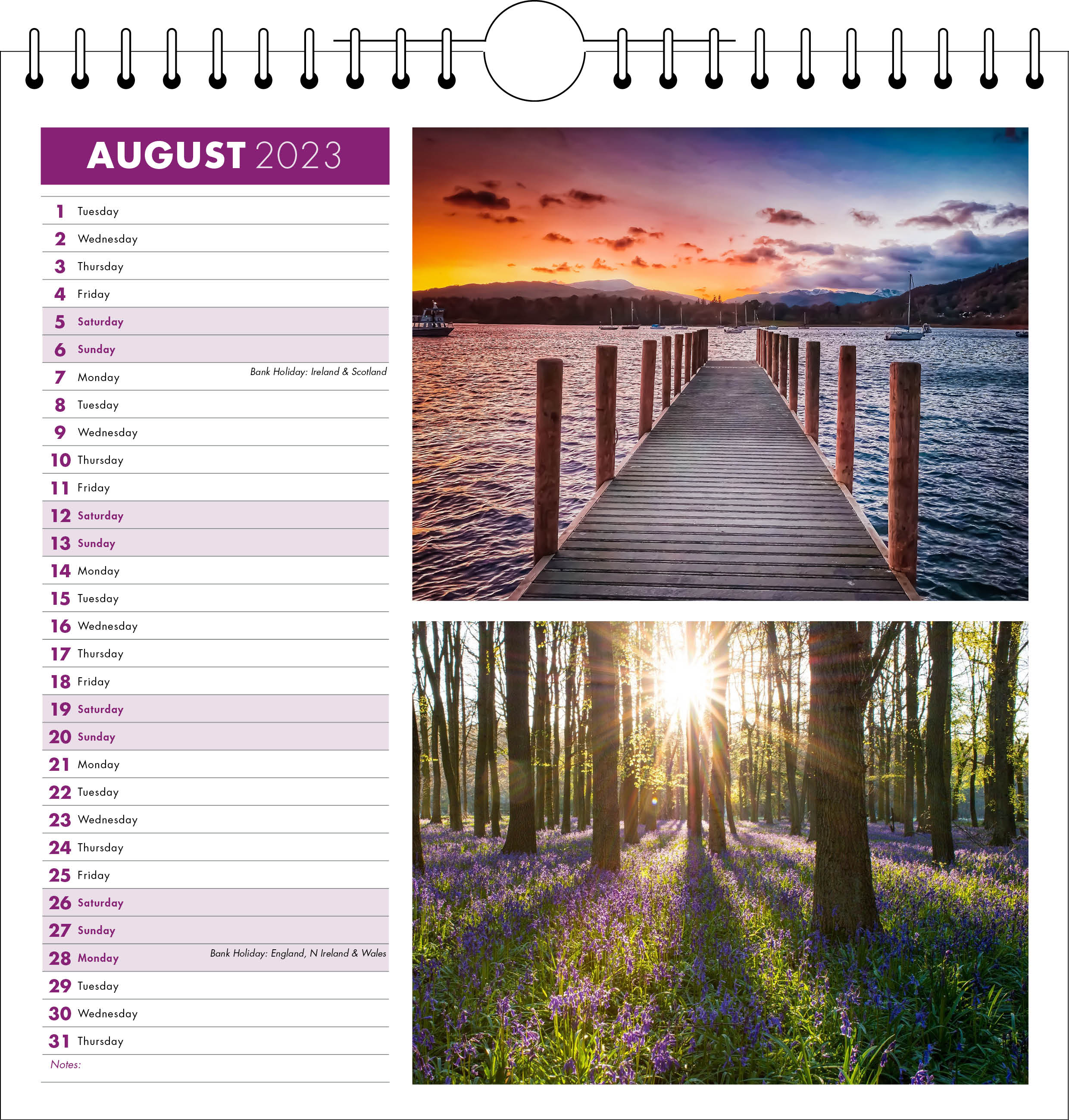 Picture of Spiral Calendar Q22 Purple