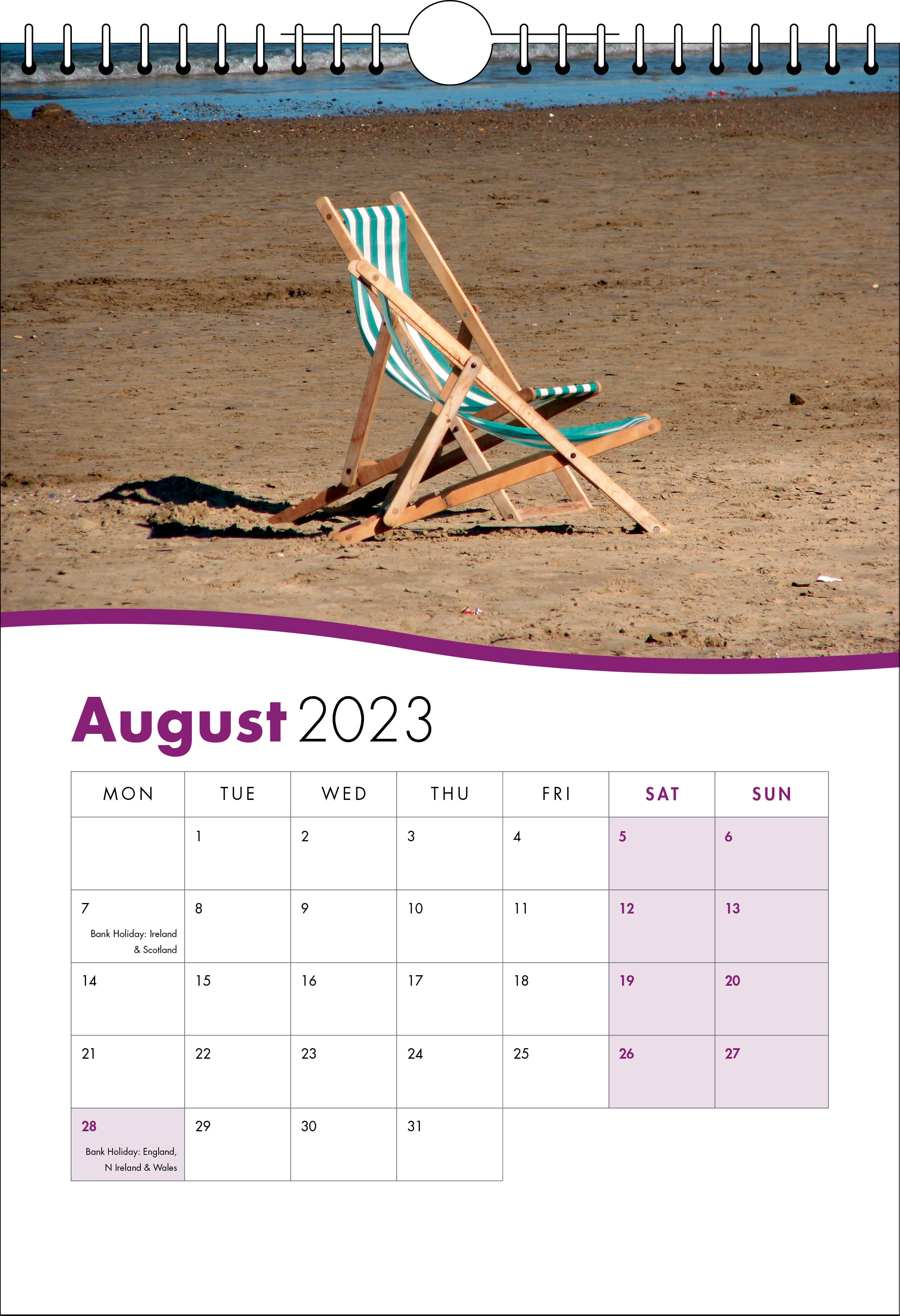 Picture of Spiral Calendar S01 Purple