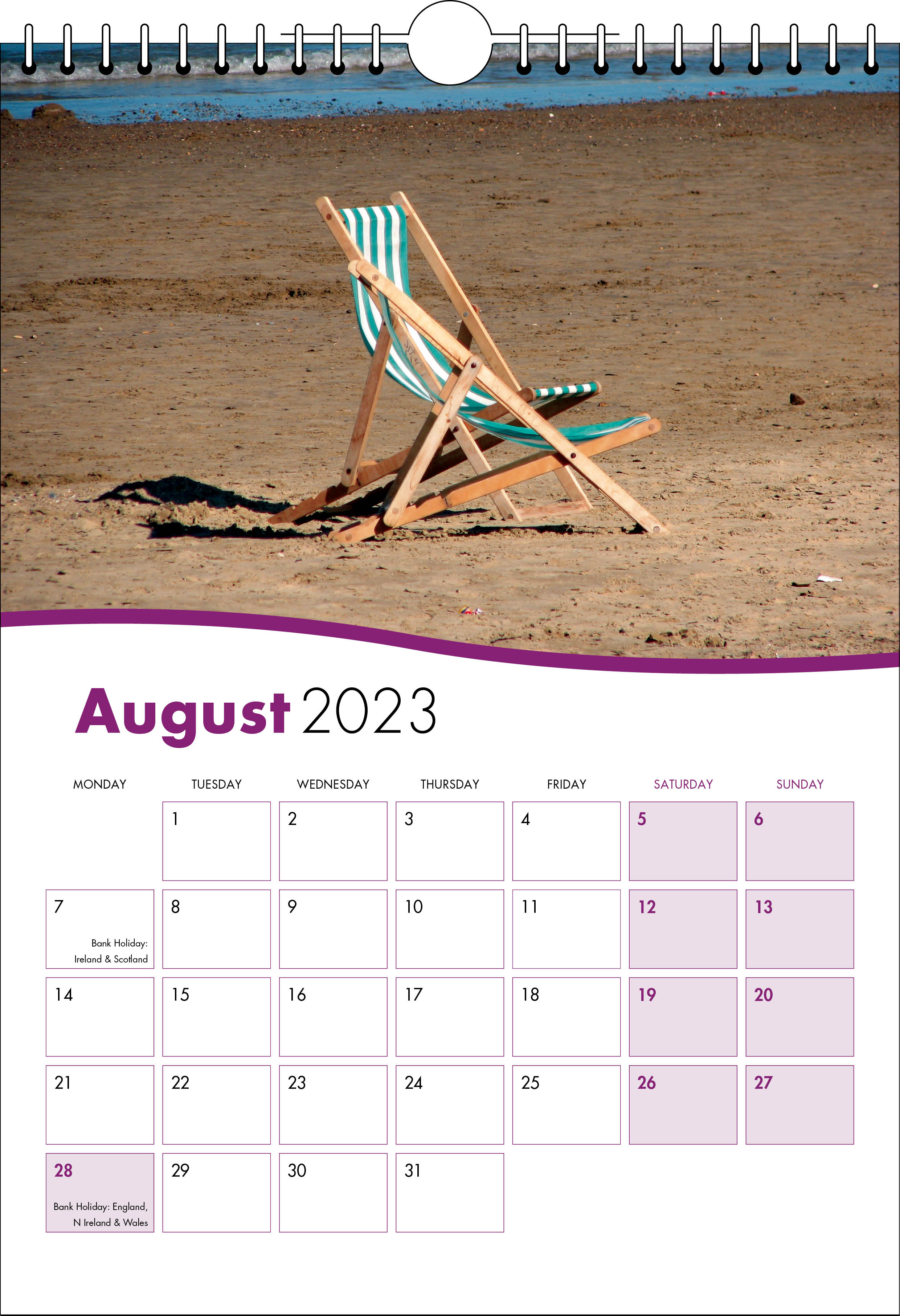 Picture of Spiral Calendar S02 Purple