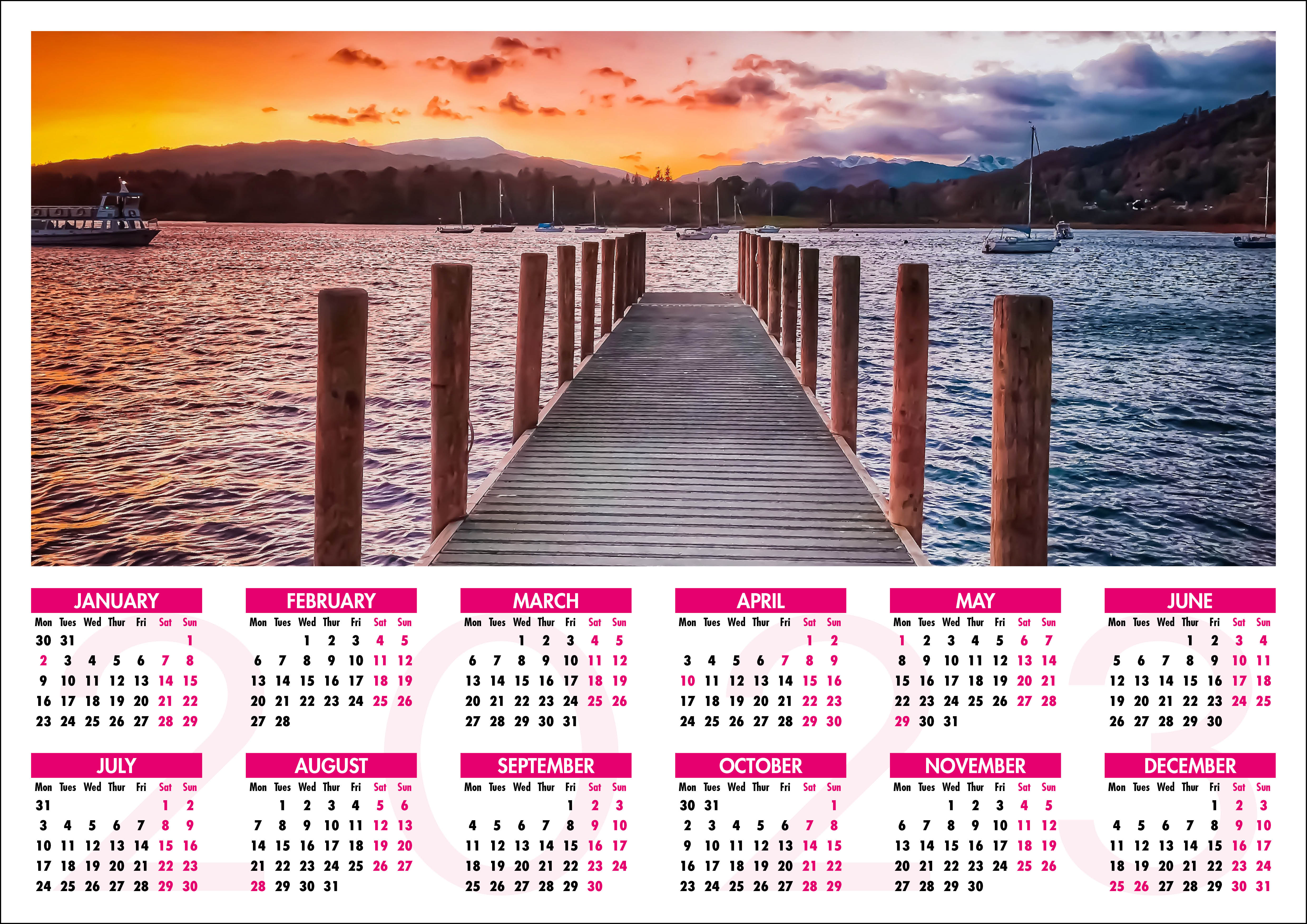 Picture of Yearplanner W04 Hot Pink