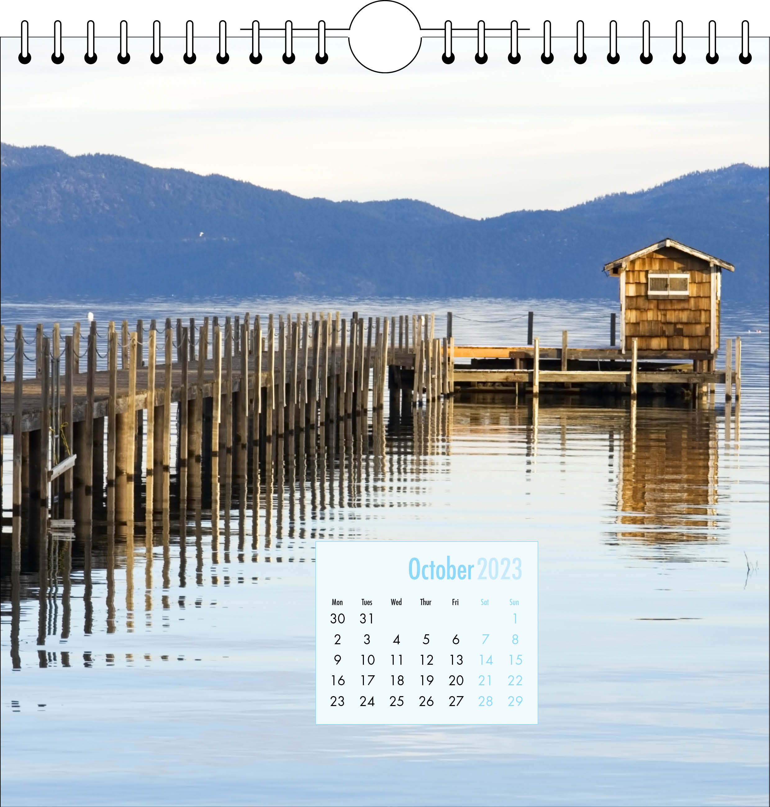 Picture of Spiral Calendar Q12 Sky Blue