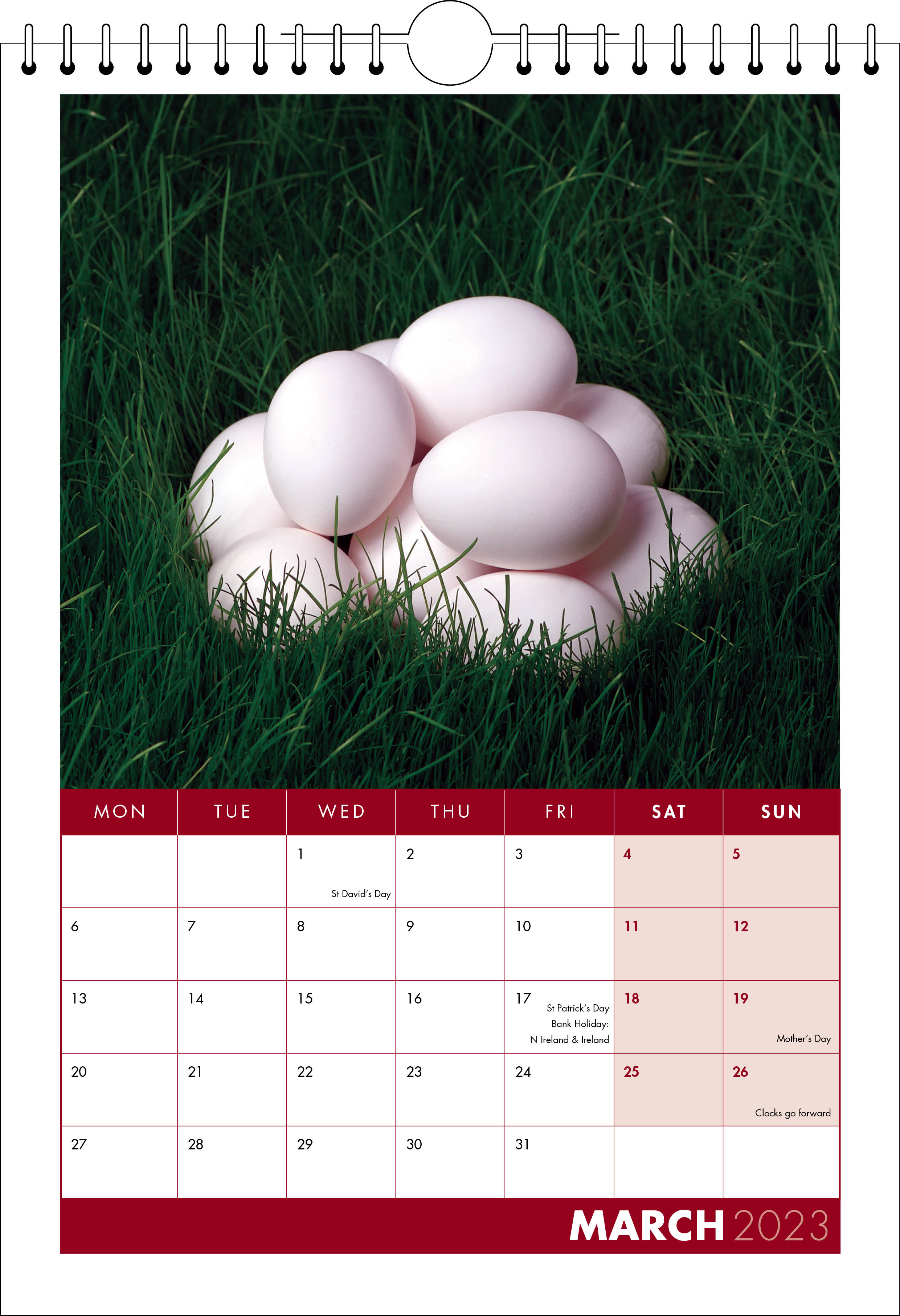 Picture of Spiral Calendar S14 Burgundy