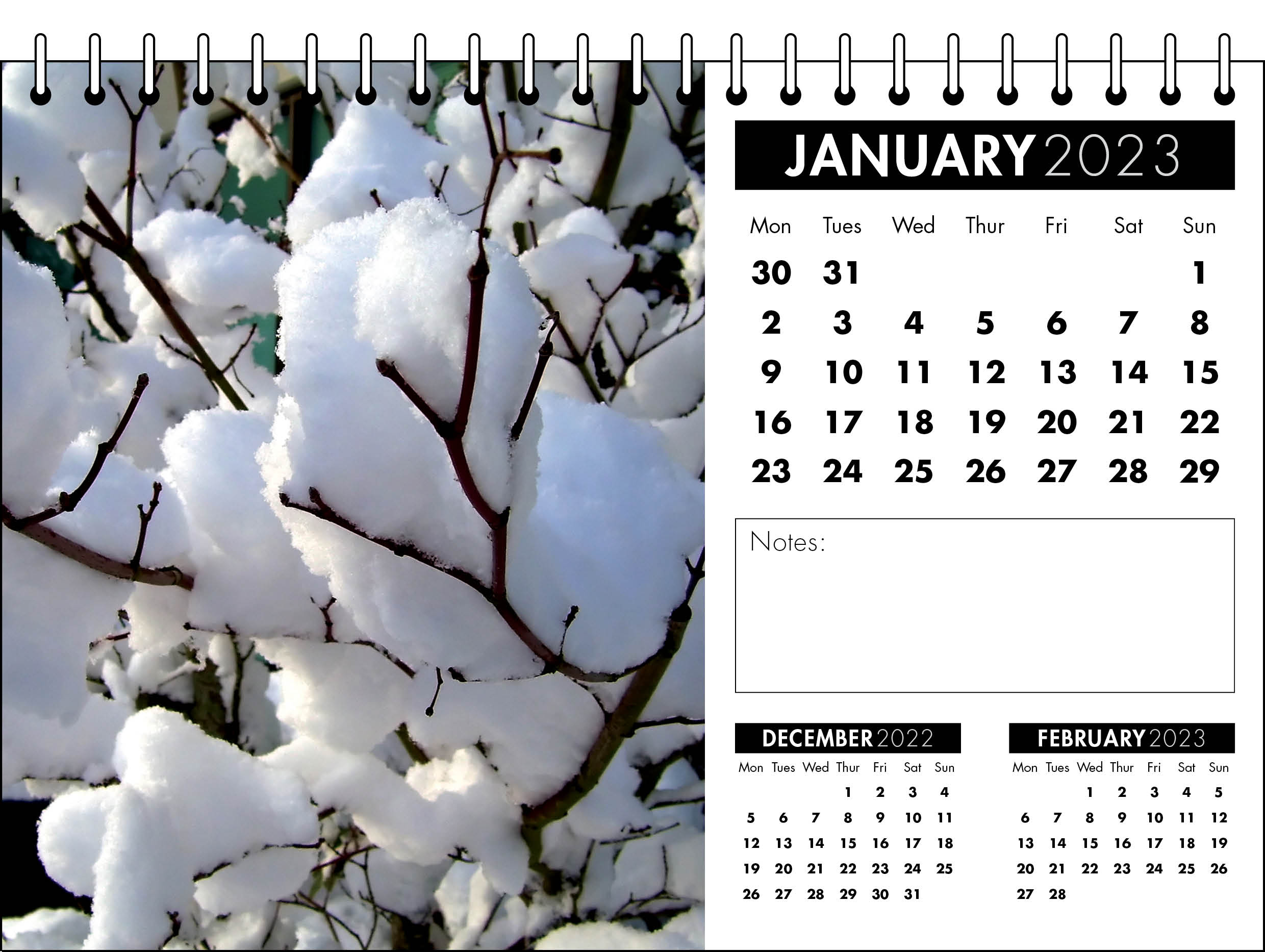 Picture of Desk Calendar D01 Black