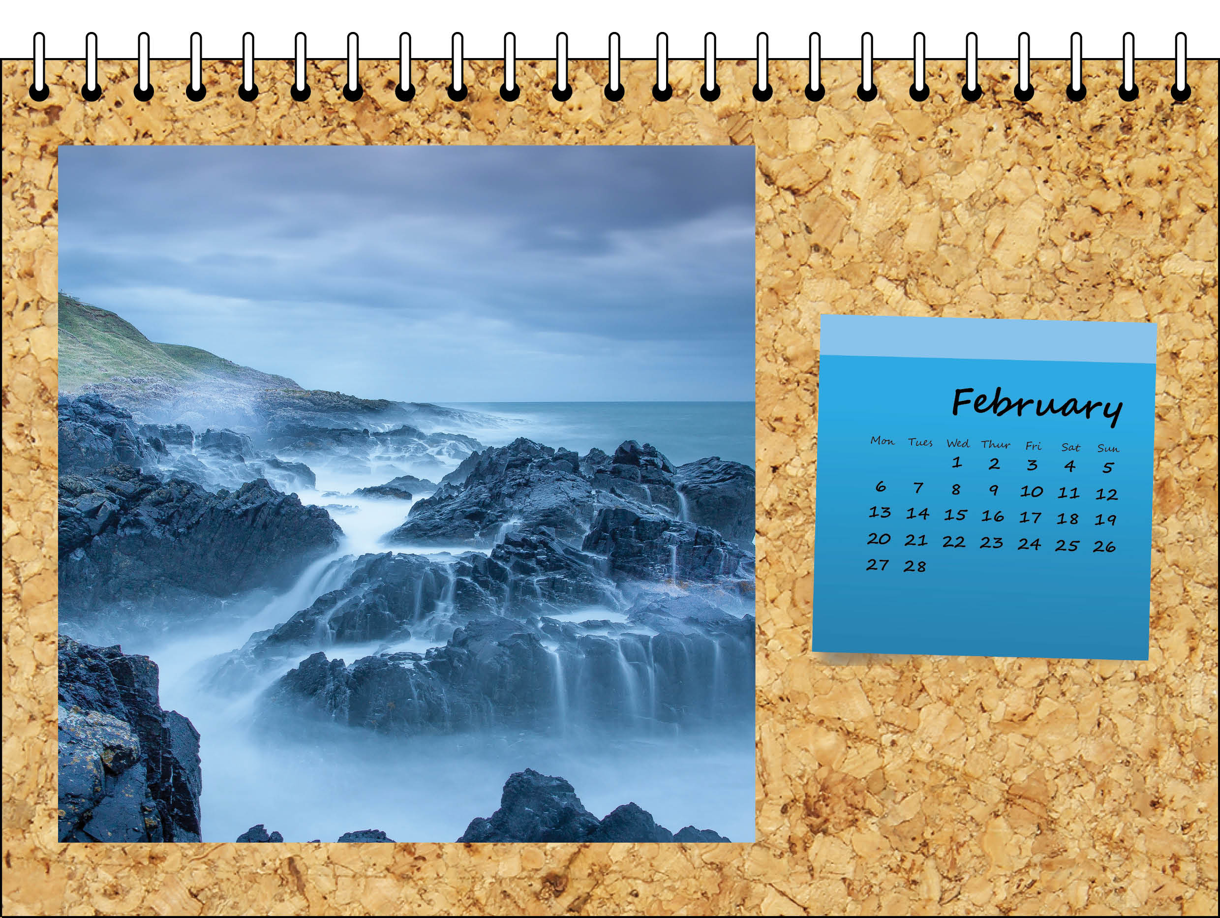 Picture of Desk Calendar D15 Blue
