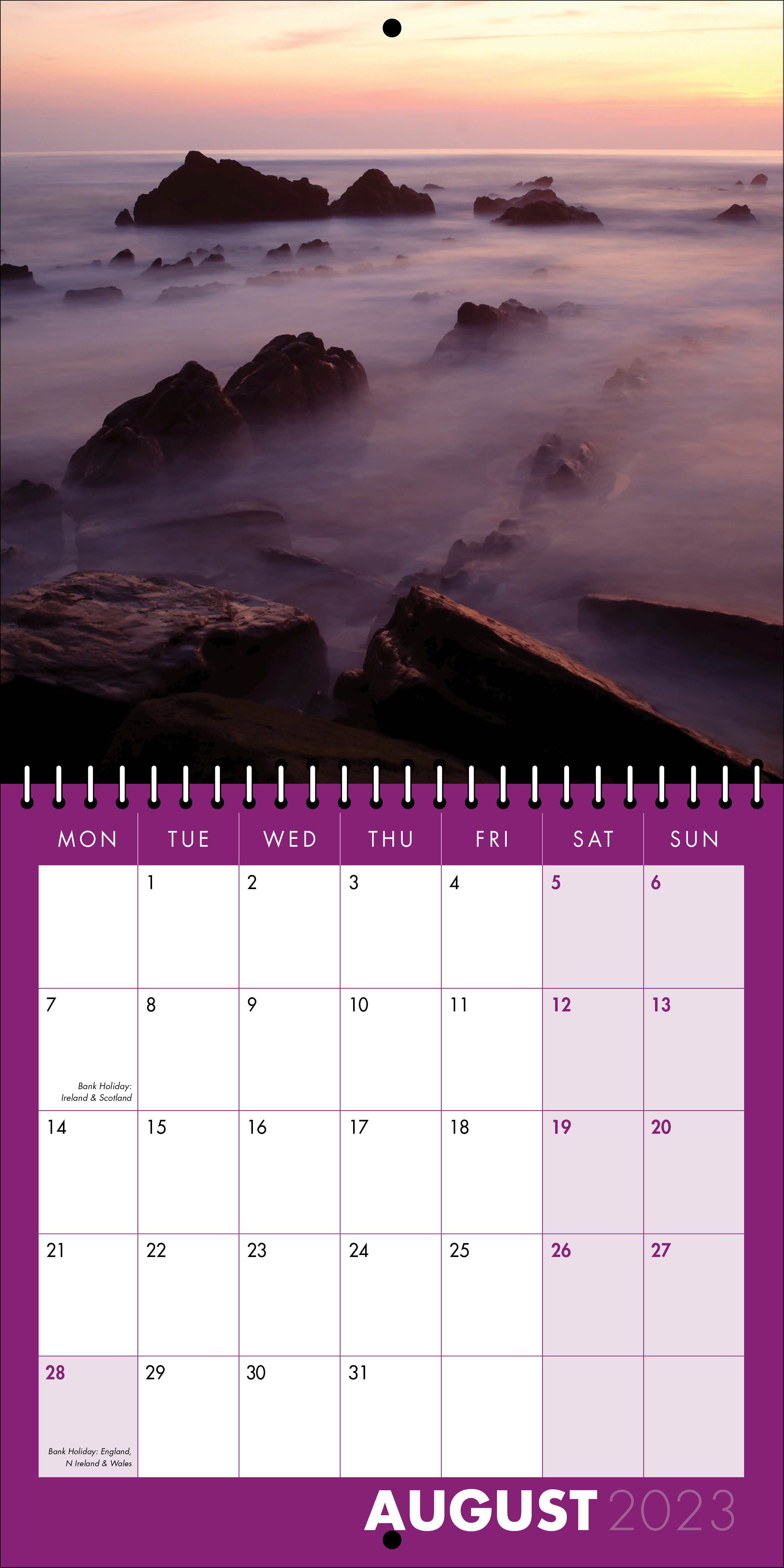 Picture of Square Spiral Booklet Calendar QF05 Purple