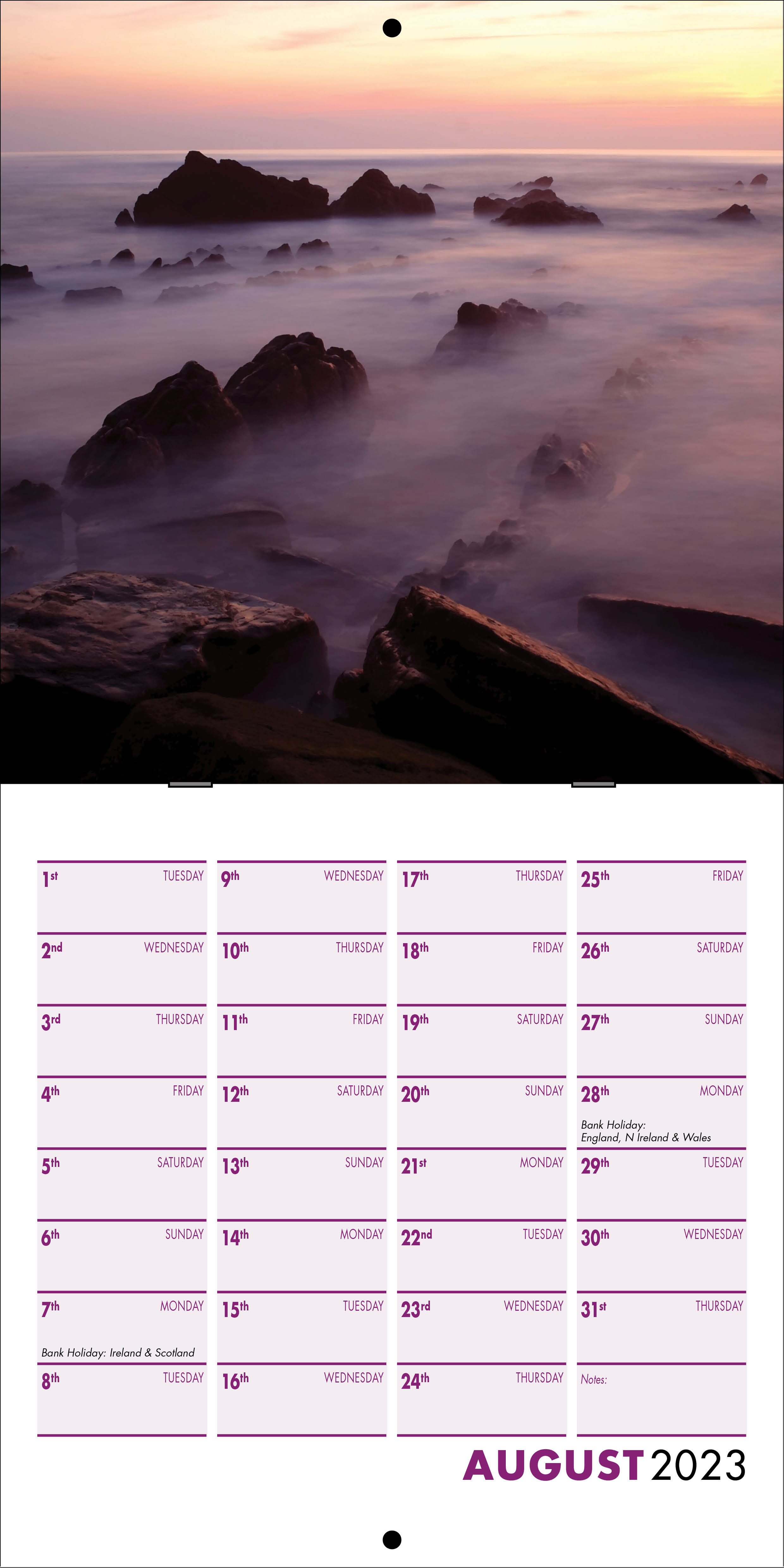Picture of Square Booklet Calendar QB04 Purple