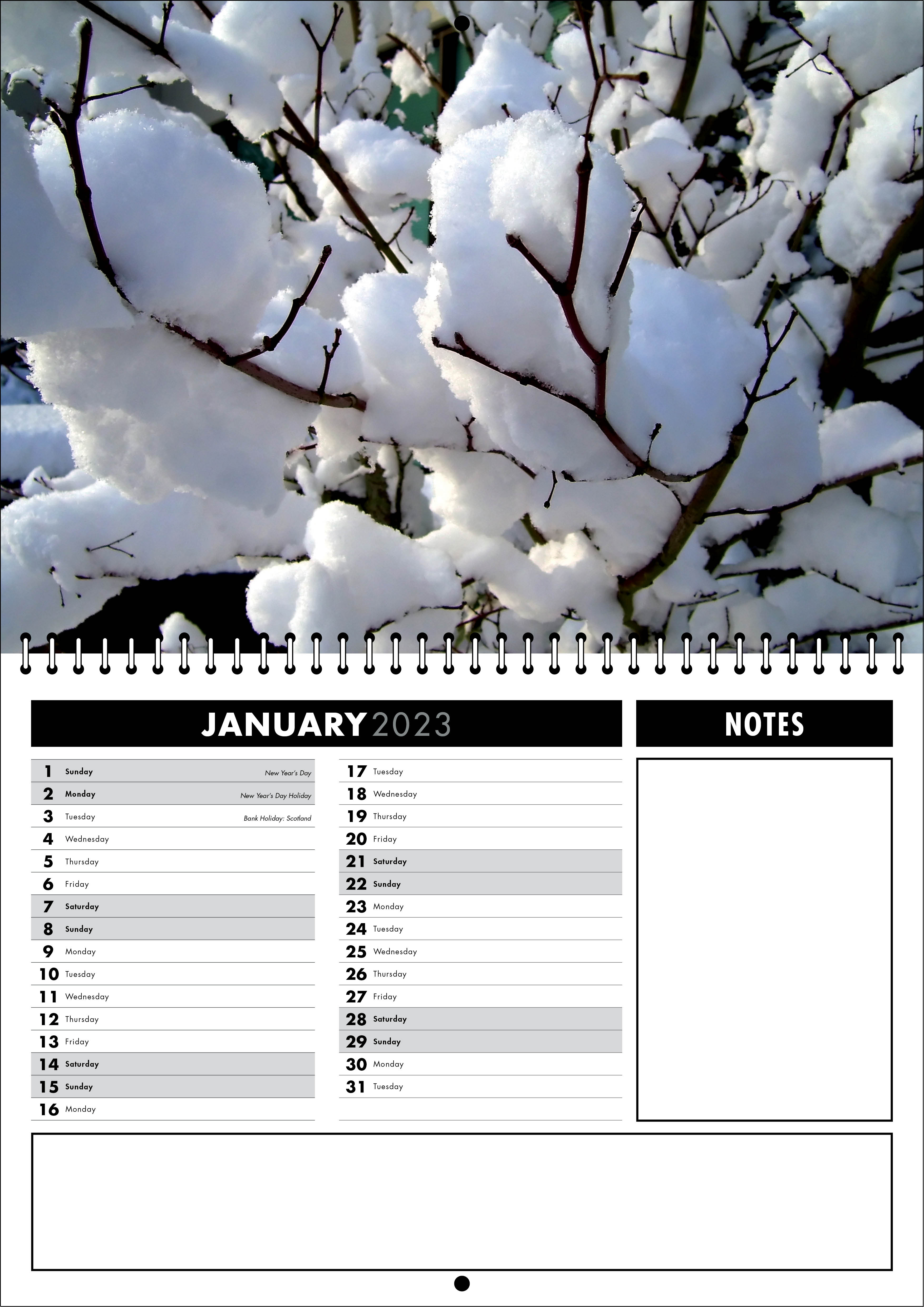 Picture of Spiral Booklet Calendar F05 Black