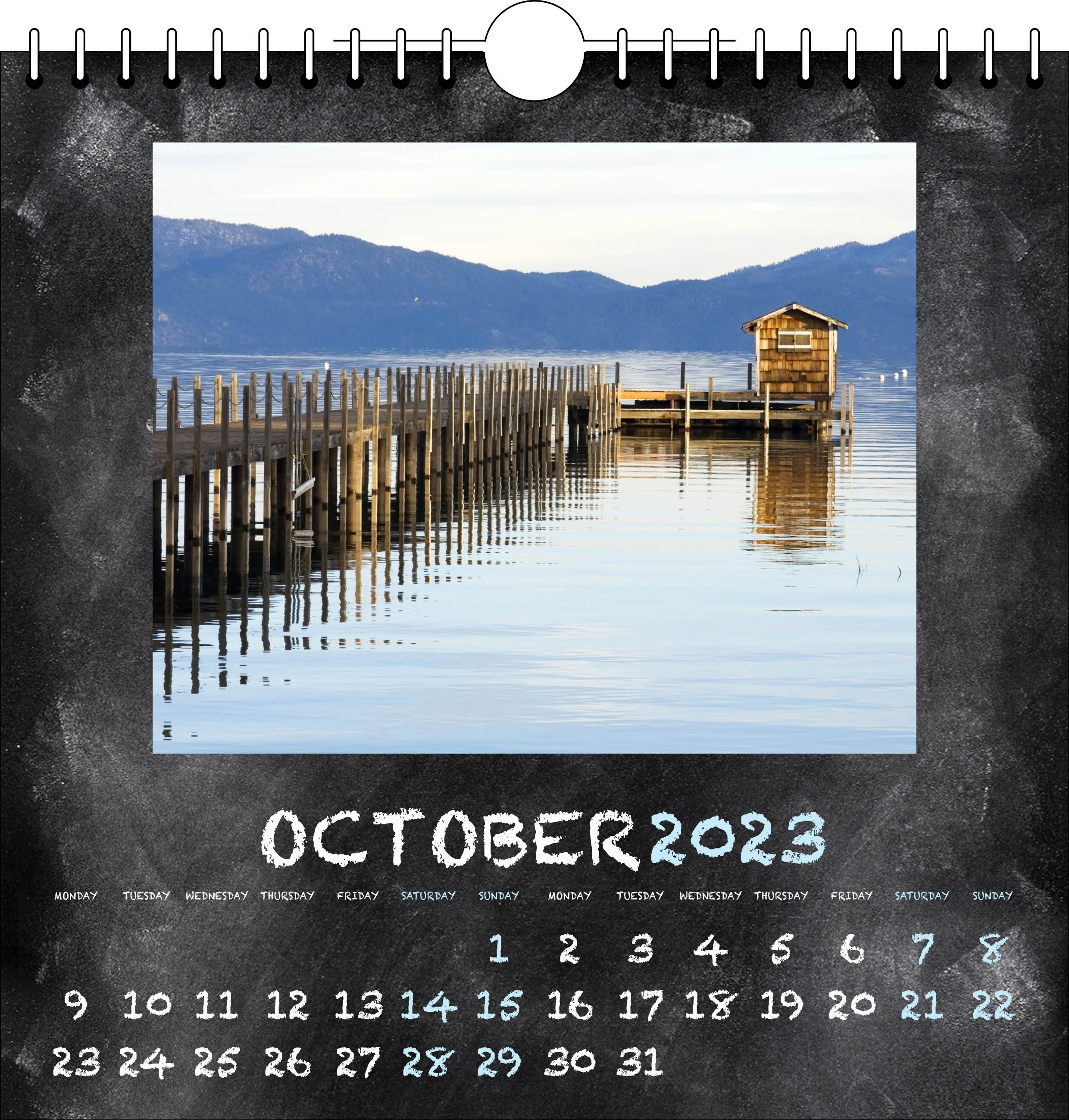 Picture of Spiral Calendar Q16 Sky Blue
