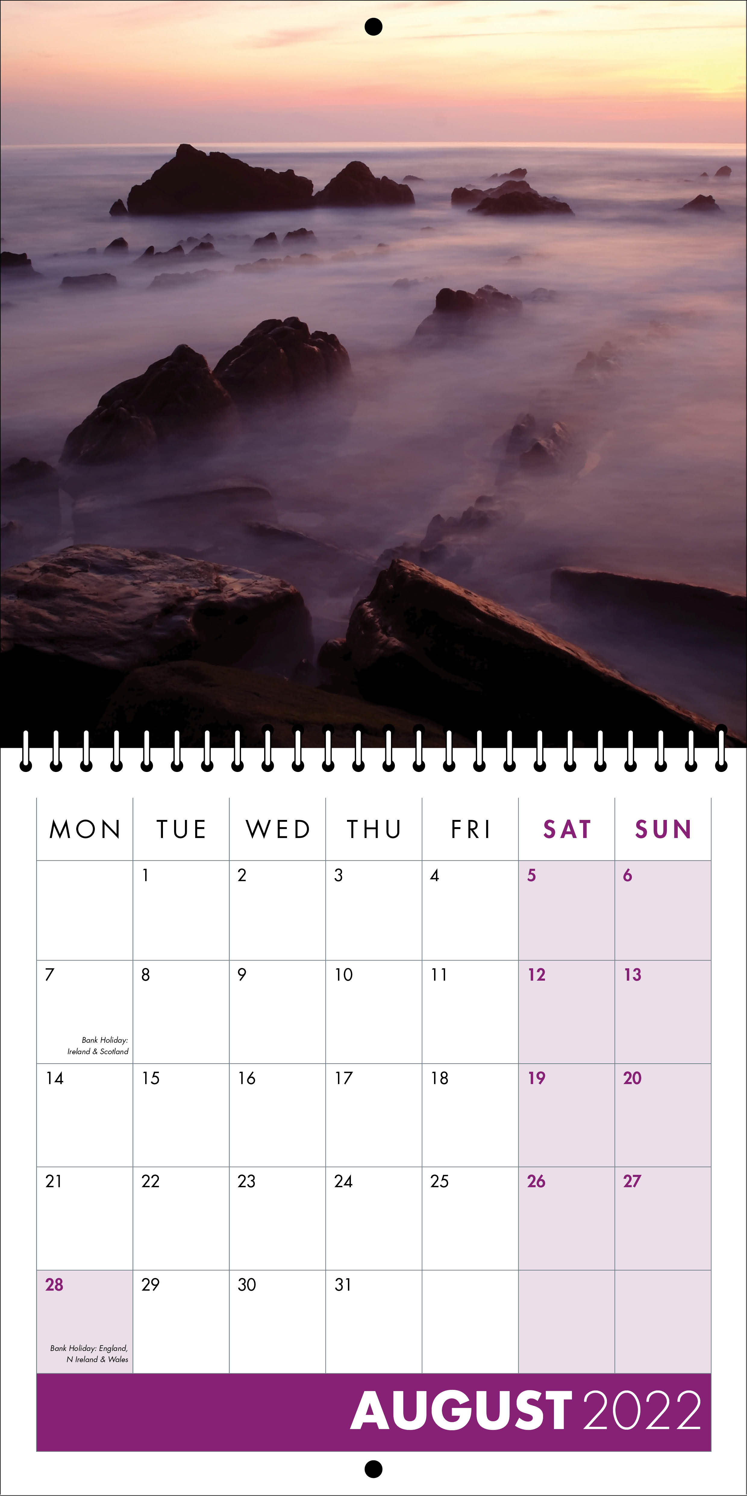 Picture of Square Spiral Booklet Calendar QF06 Purple