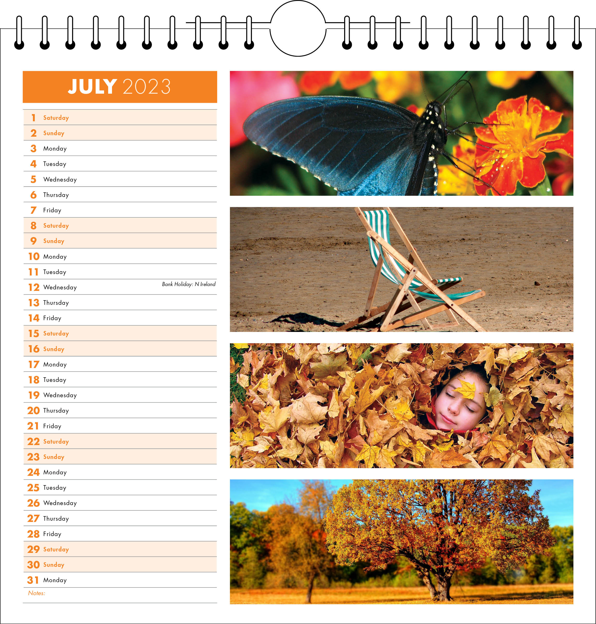 Picture of Spiral Calendar Q22 Orange
