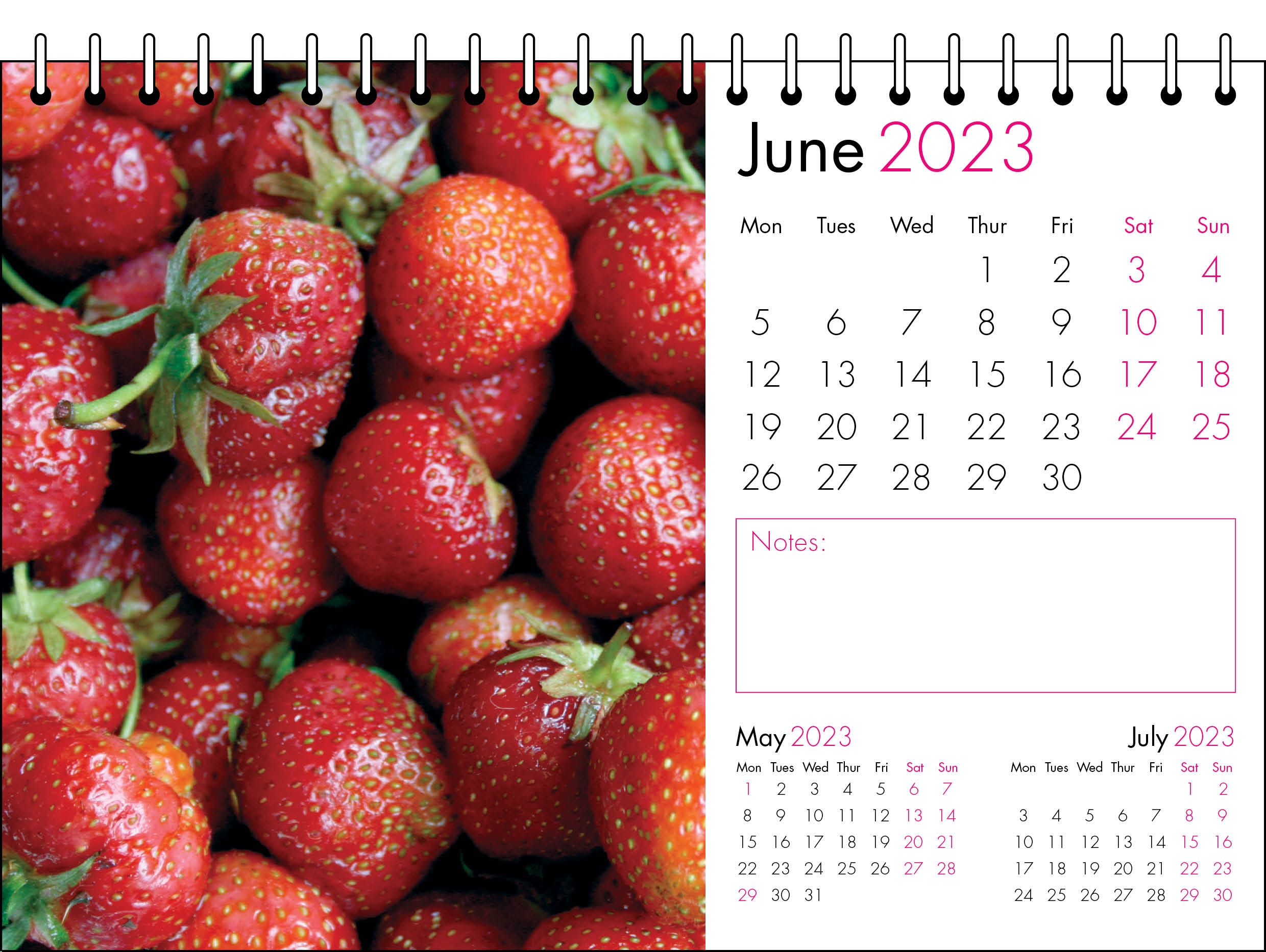 Picture of Desk Calendar D03 Hot Pink