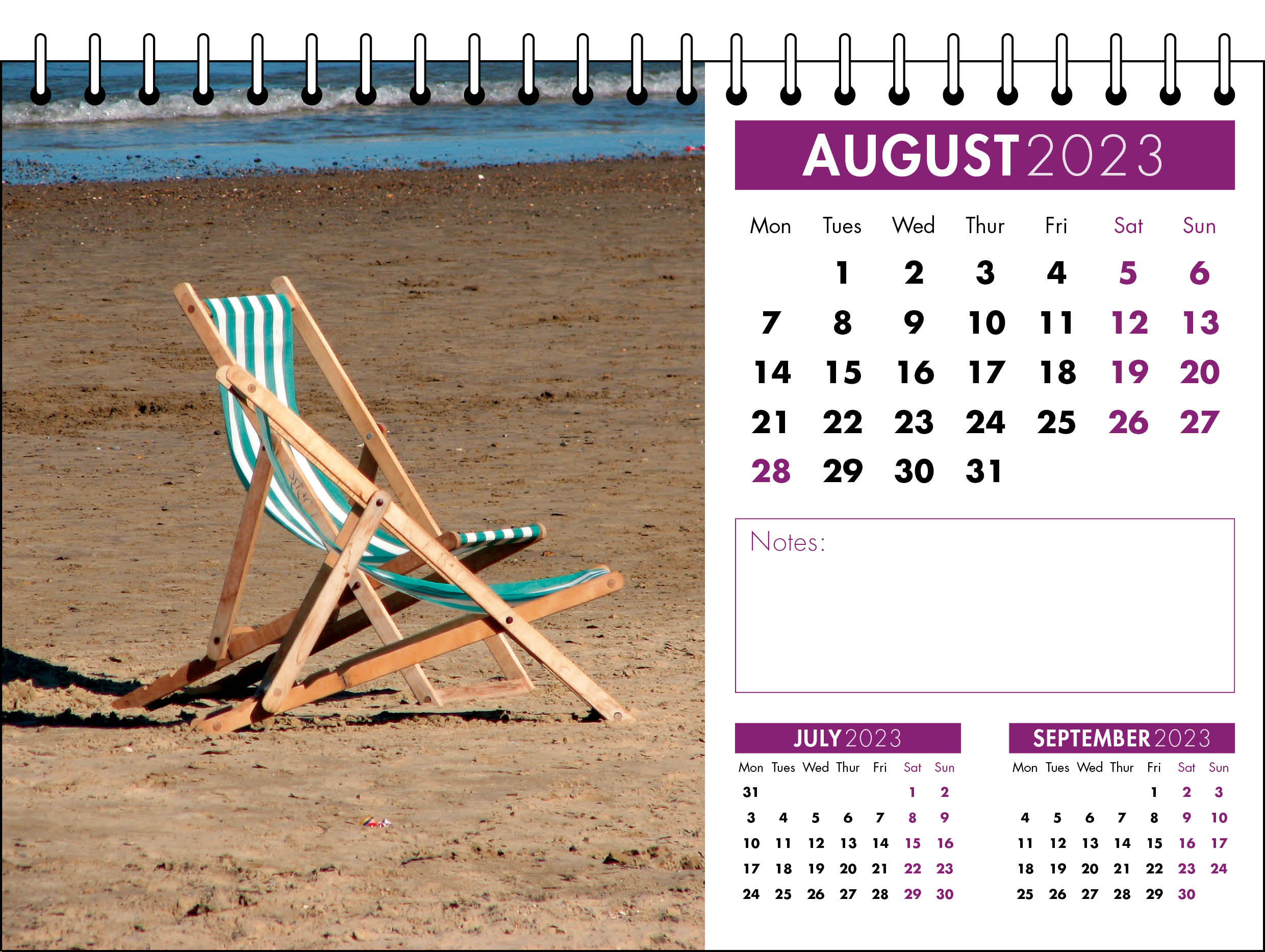 Picture of Desk Calendar D01 Purple