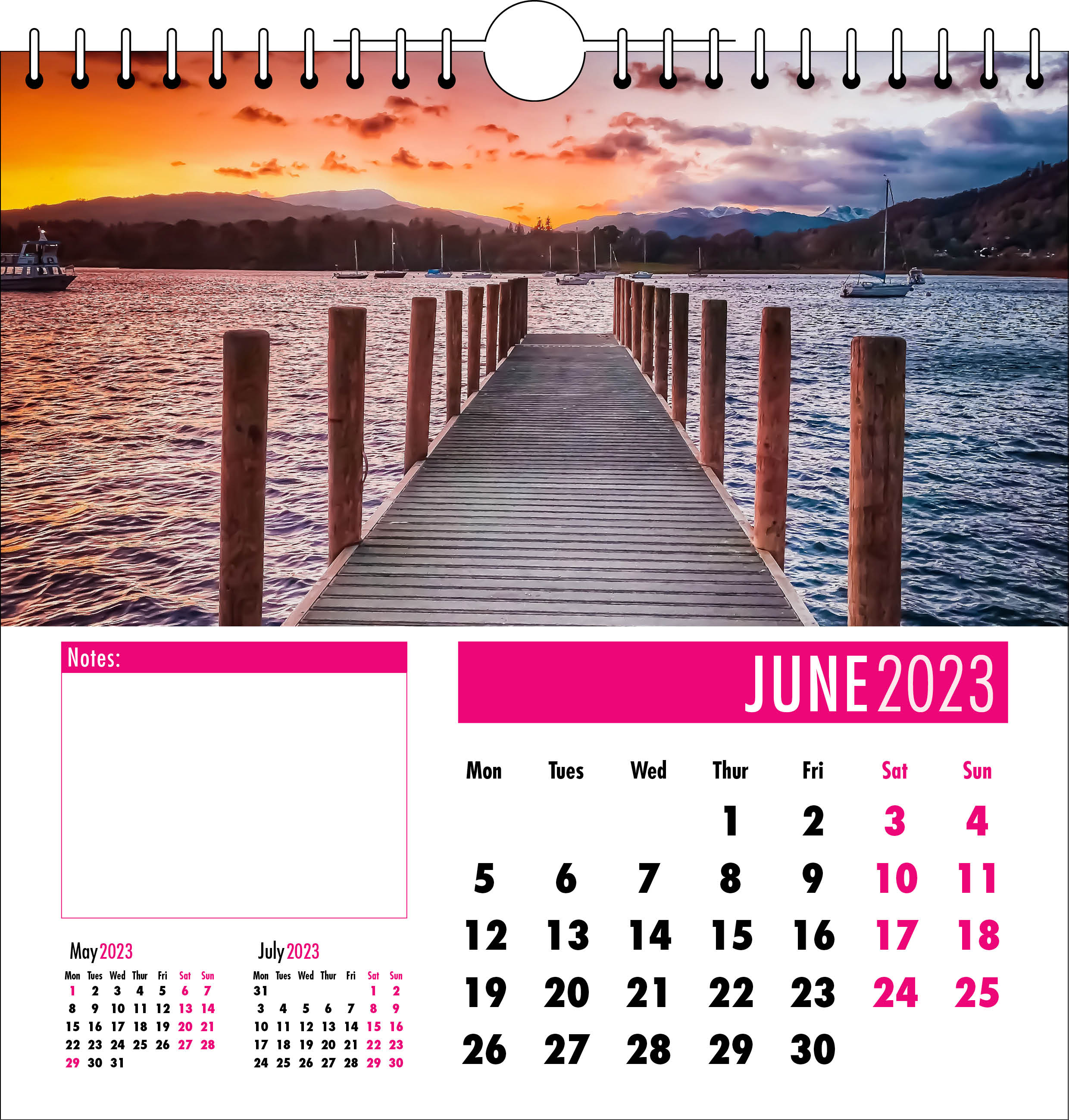 Picture of Spiral Calendar Q06 Hot Pink