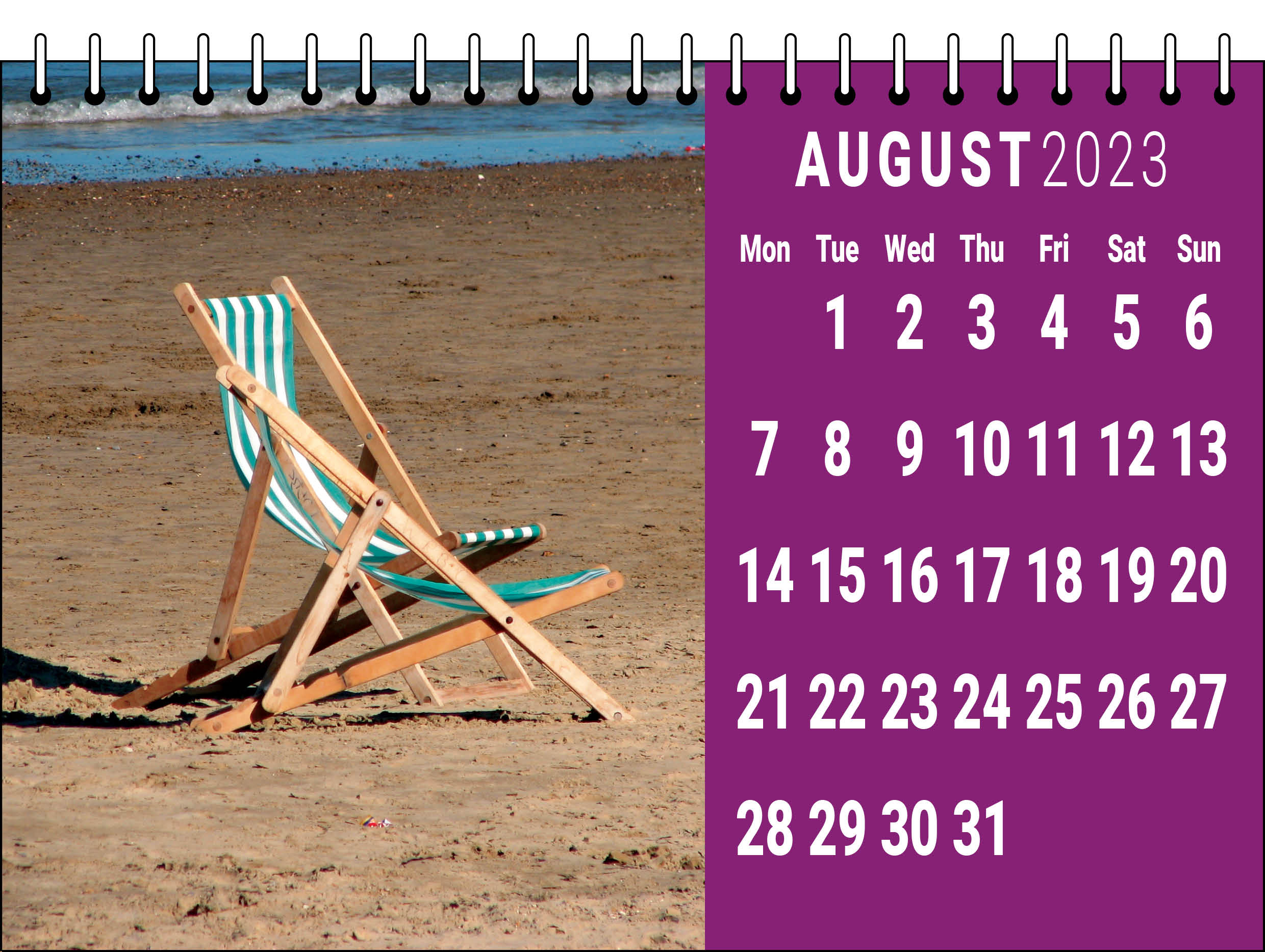 Picture of Desk Calendar D08 Purple