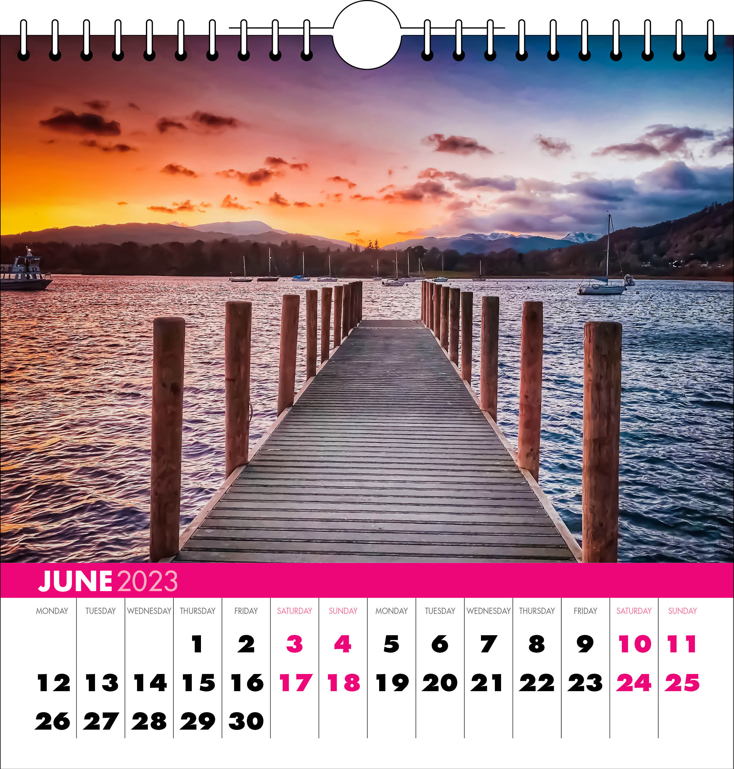 Picture of Spiral Calendar Q05 Hot Pink