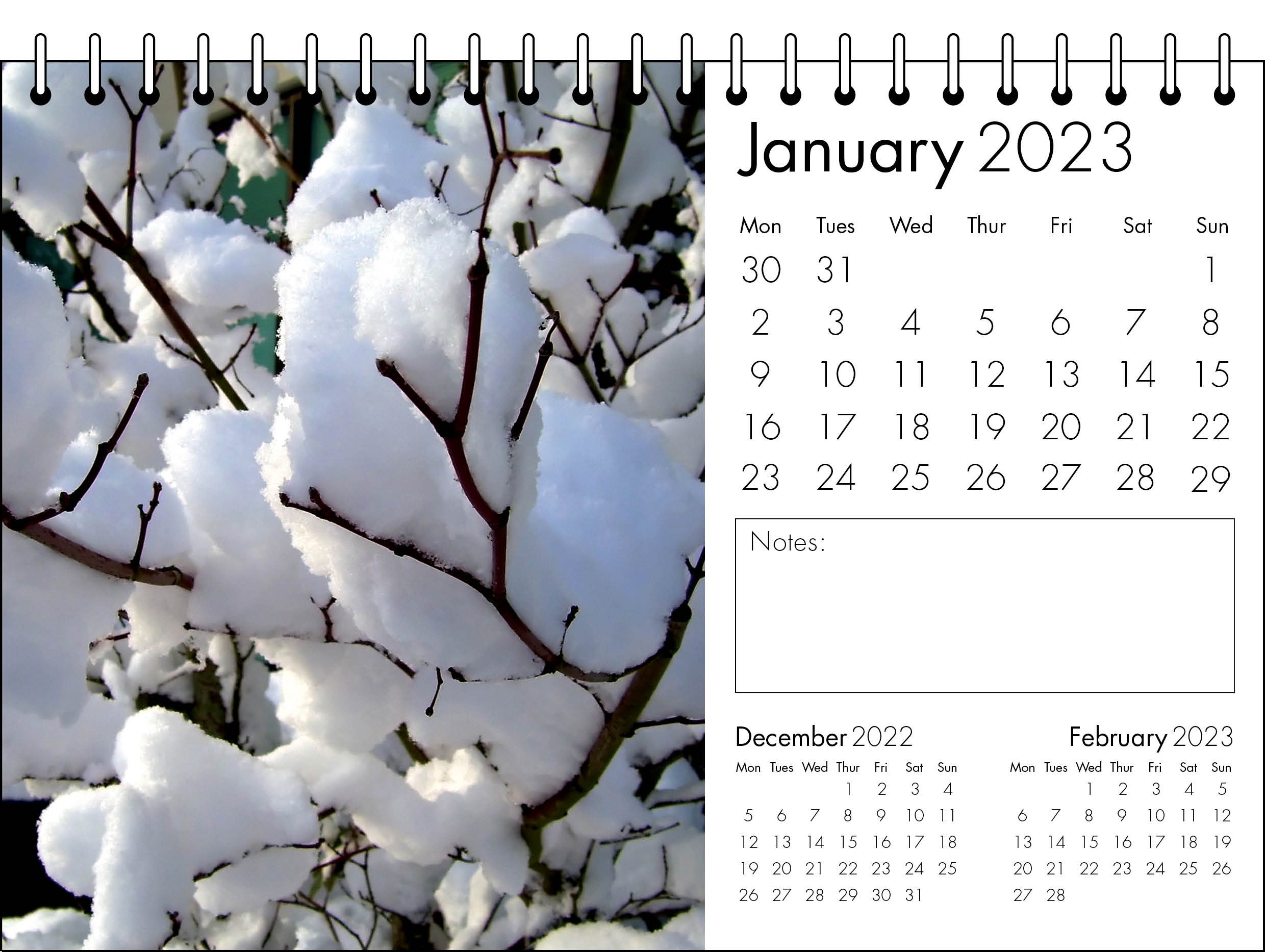 Picture of Desk Calendar D03 Black