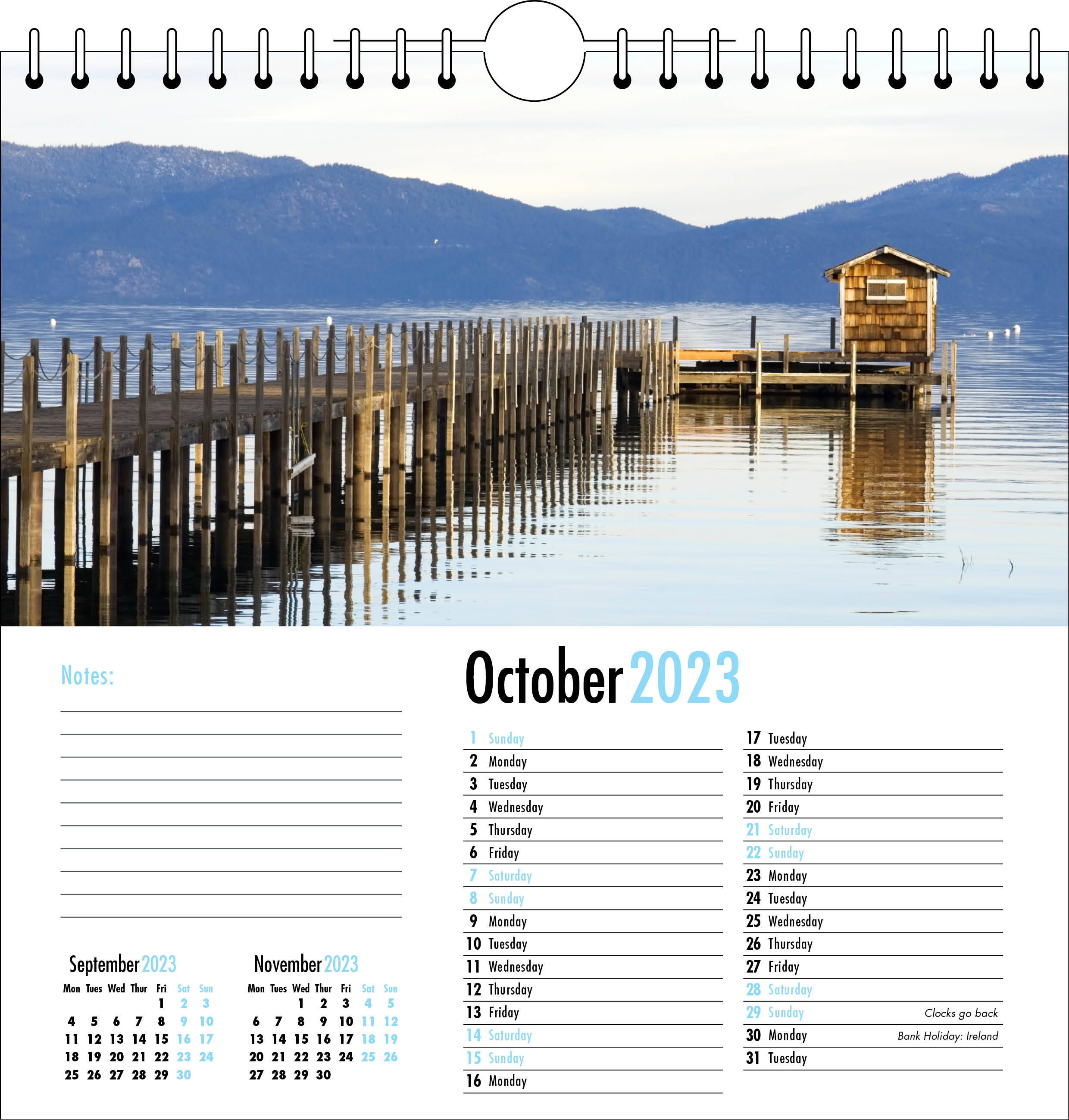 Picture of Spiral Calendar Q04 Sky Blue