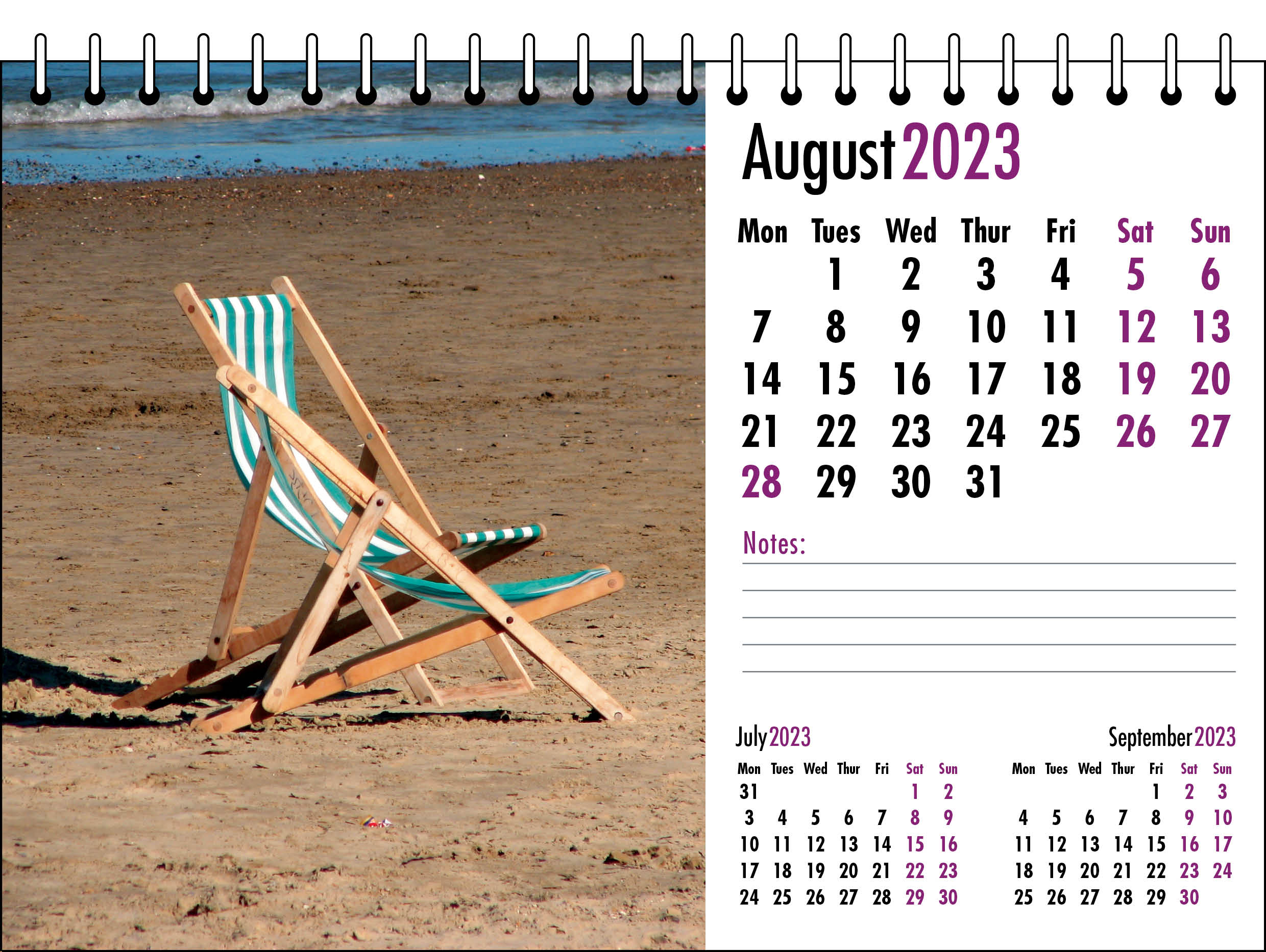 Picture of Desk Calendar D10 Purple