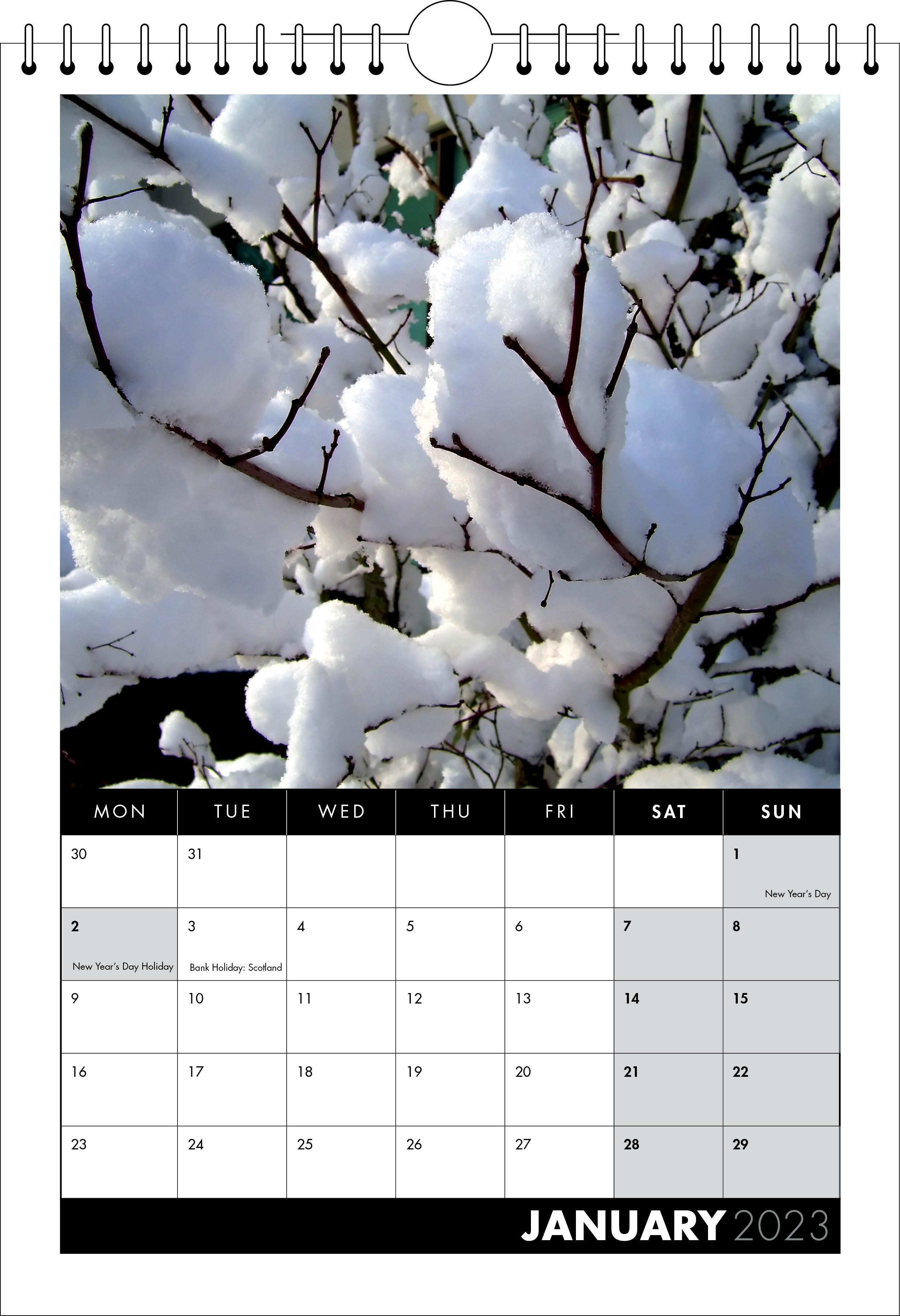 Picture of Spiral Calendar S14 Black