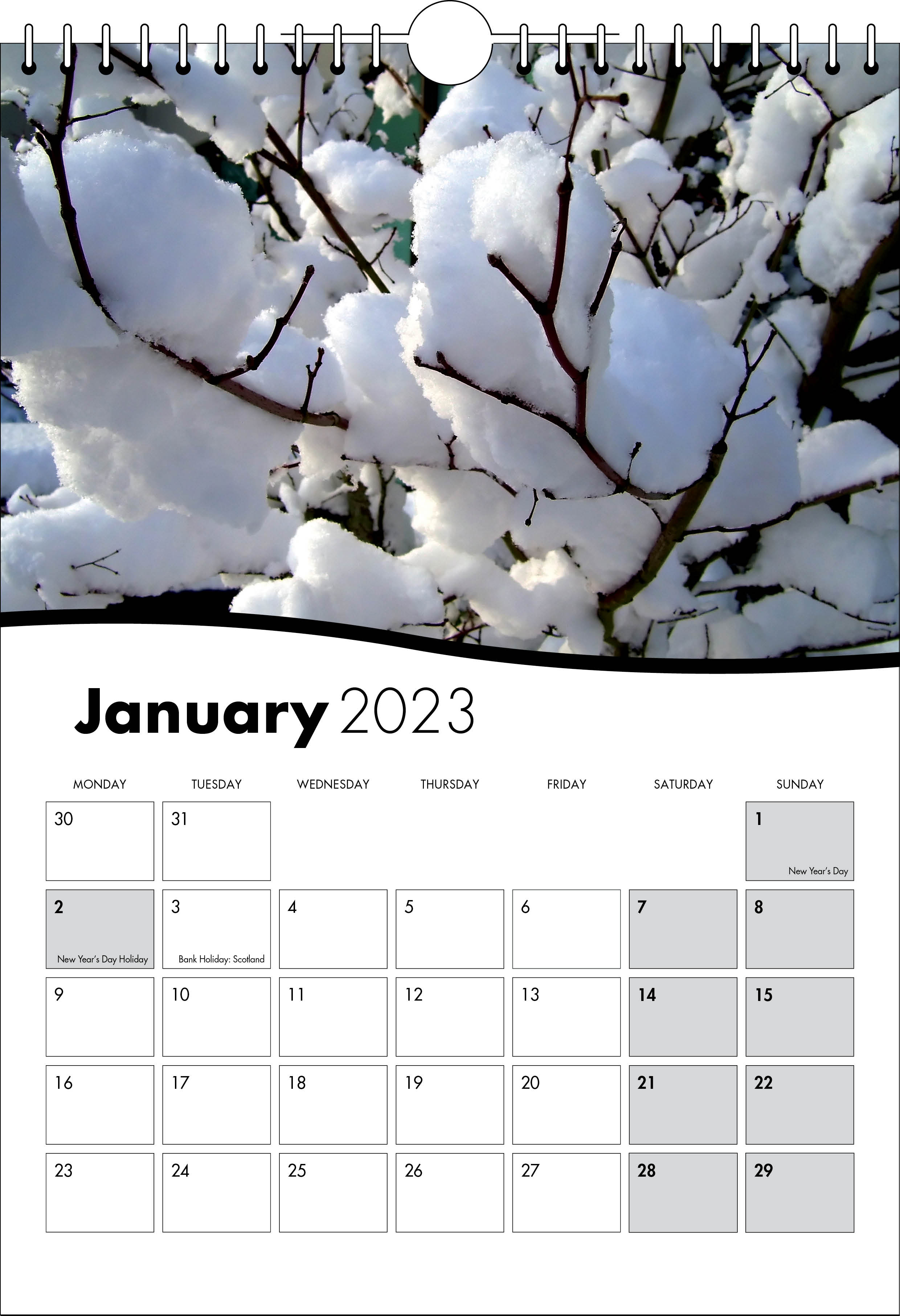Picture of Spiral Calendar S02 Black