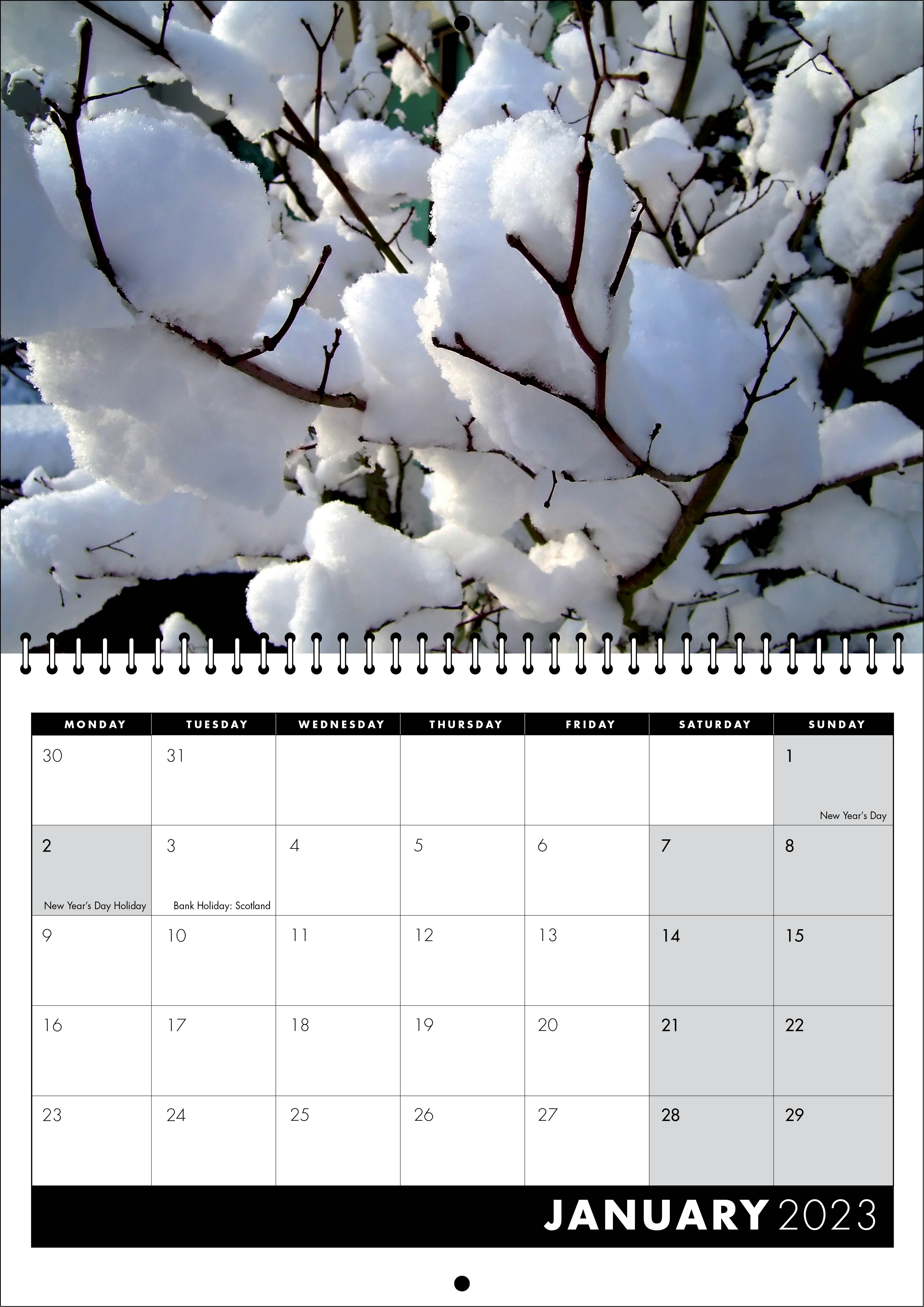 Picture of Spiral Booklet Calendar F03 Black