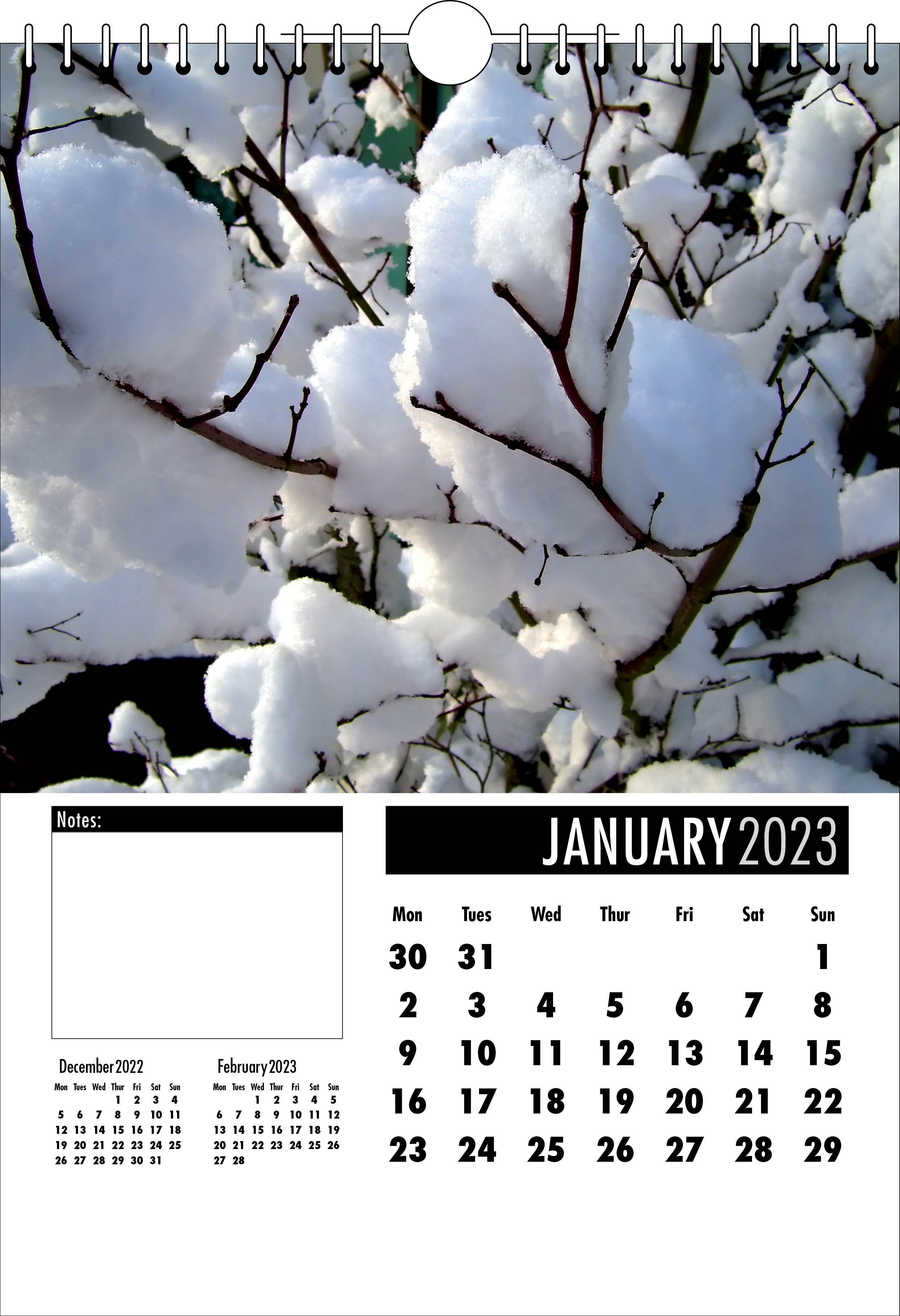 Picture of Spiral Calendar S06 Black