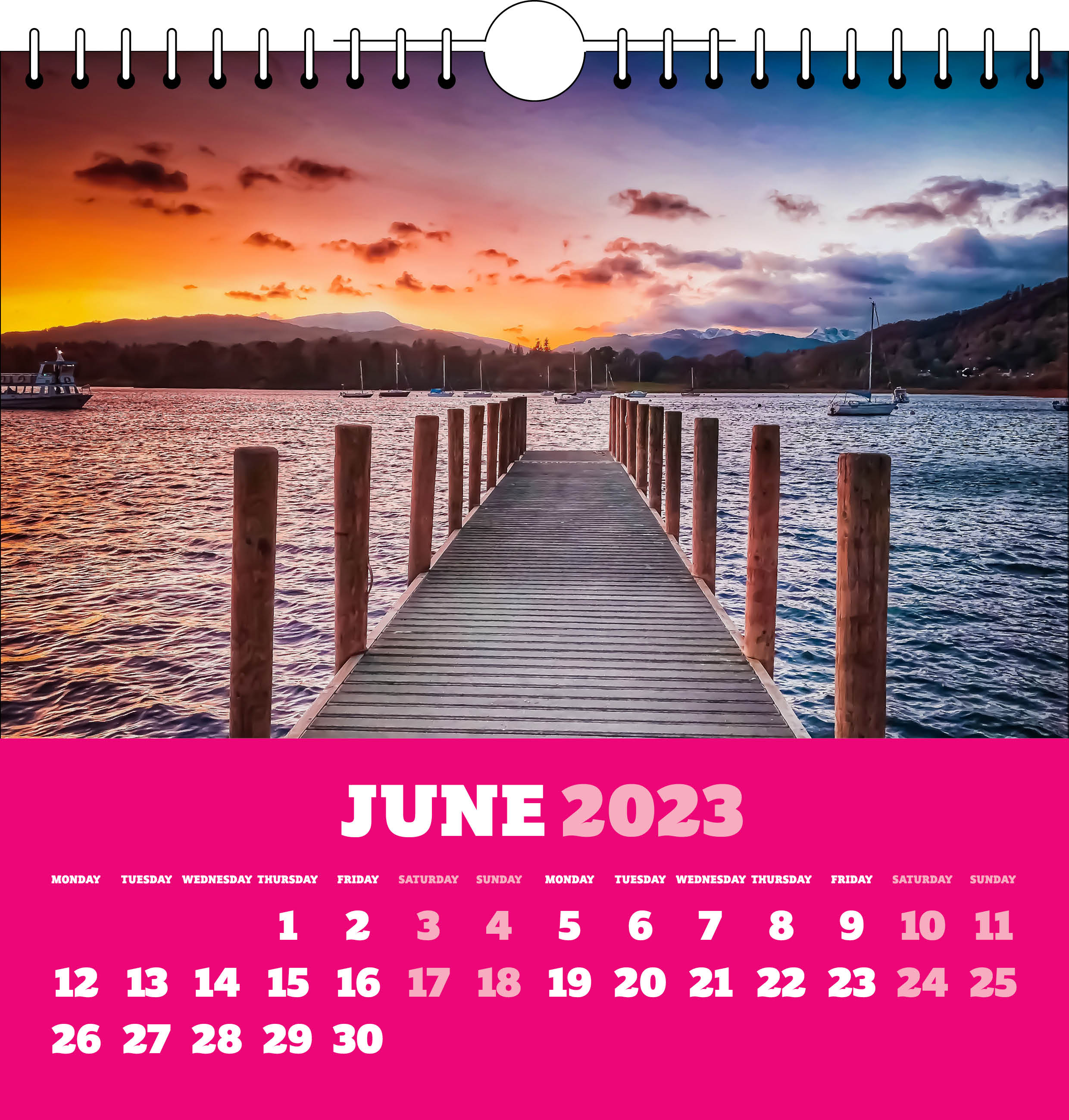 Picture of Spiral Calendar Q19 Hot Pink